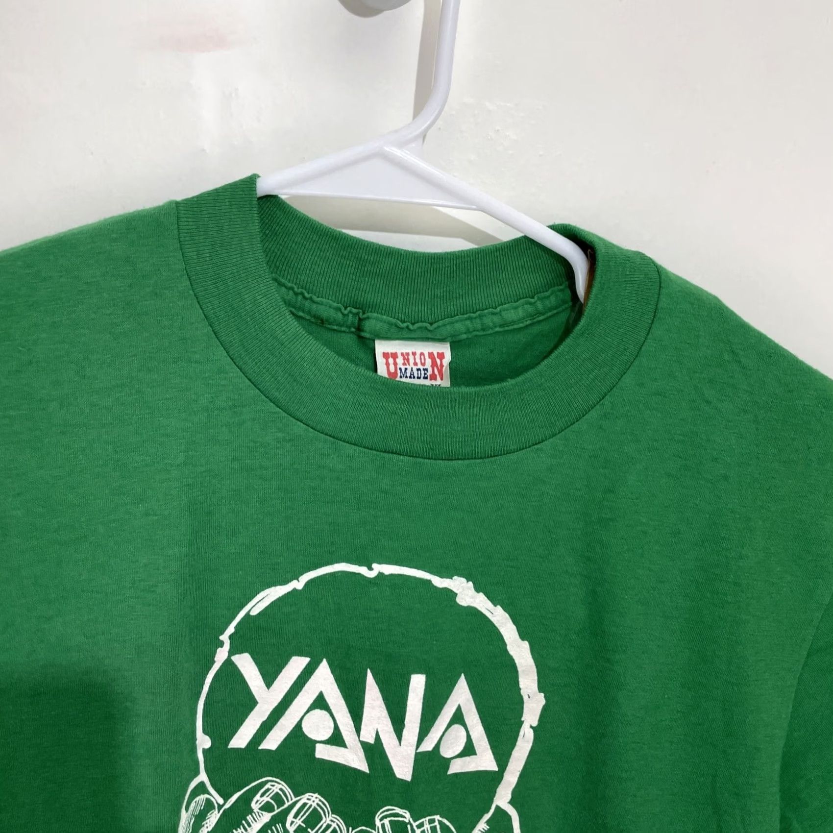 Vintage VINTAGE YANA You Are Not Alone T Shirt XL Green UNIONMADE Unisex 1980s Graphic Tee Size US XL / EU 56 / 4 - 4 Thumbnail