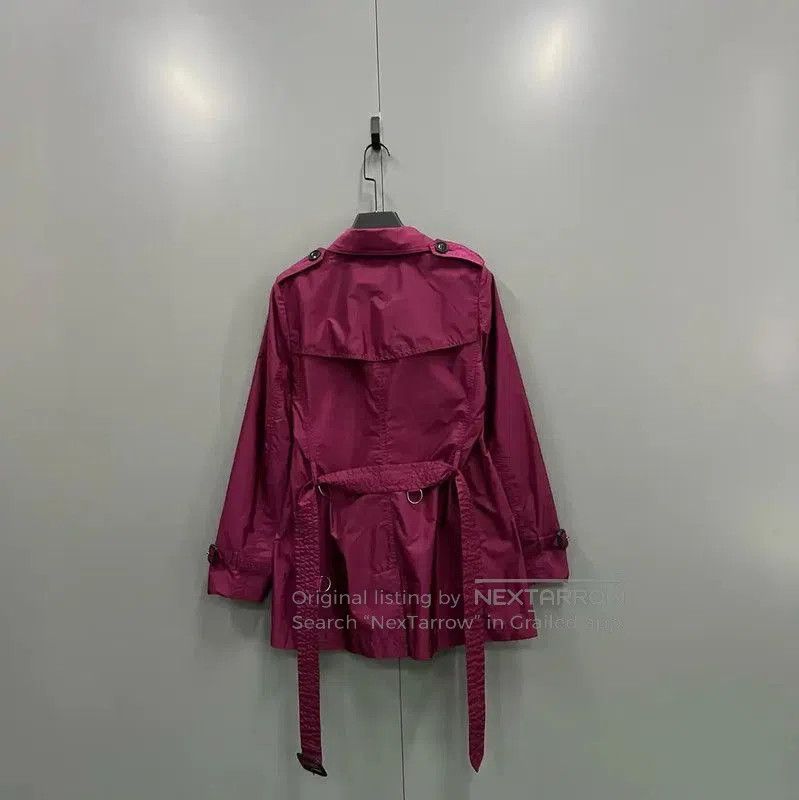 Burberry Burberry Pink Cotton Medium-Length Trench Coat. Size XXS / US 00 / IT 34 - 2 Thumbnail