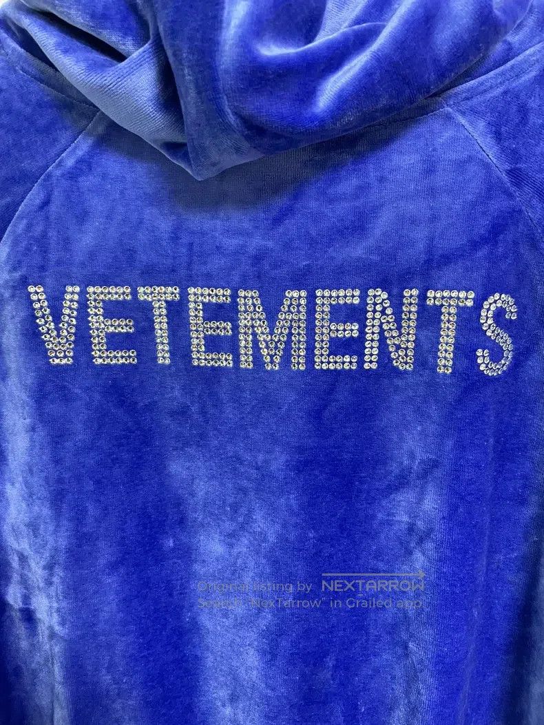 Vetements Vetements Blue velvet hooded hoodie Size US XS / EU 42 / 0 - 3 Thumbnail