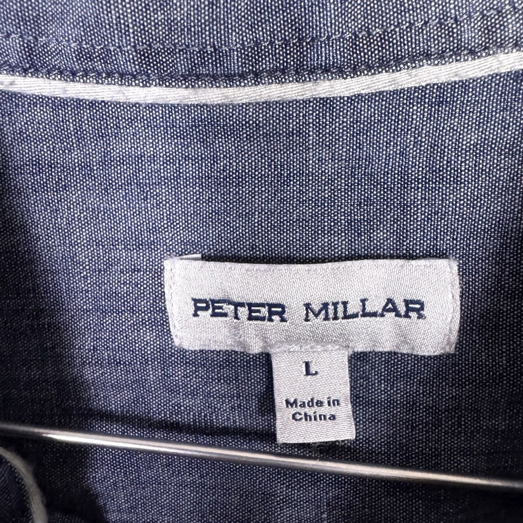 Peter Millar Peter Millar Shirt Mens L Denim Chambray Button-Up Crown Crafted Size US L / EU 52-54 / 3 - 5 Thumbnail