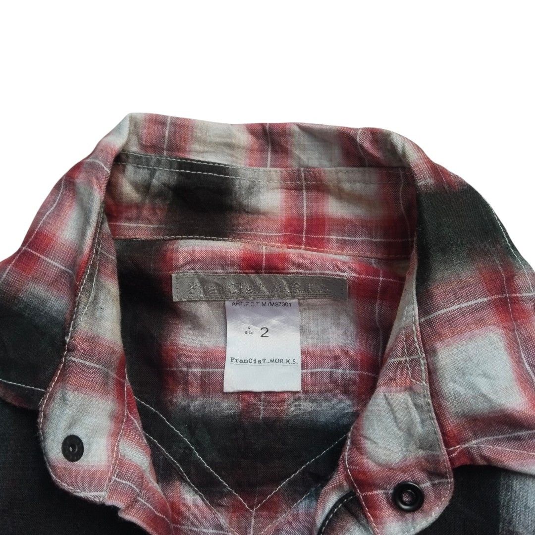 Le Grande Bleu (L.G.B.) Francist Morks paint spray plaid shirts Size US M / EU 48-50 / 2 - 5 Thumbnail