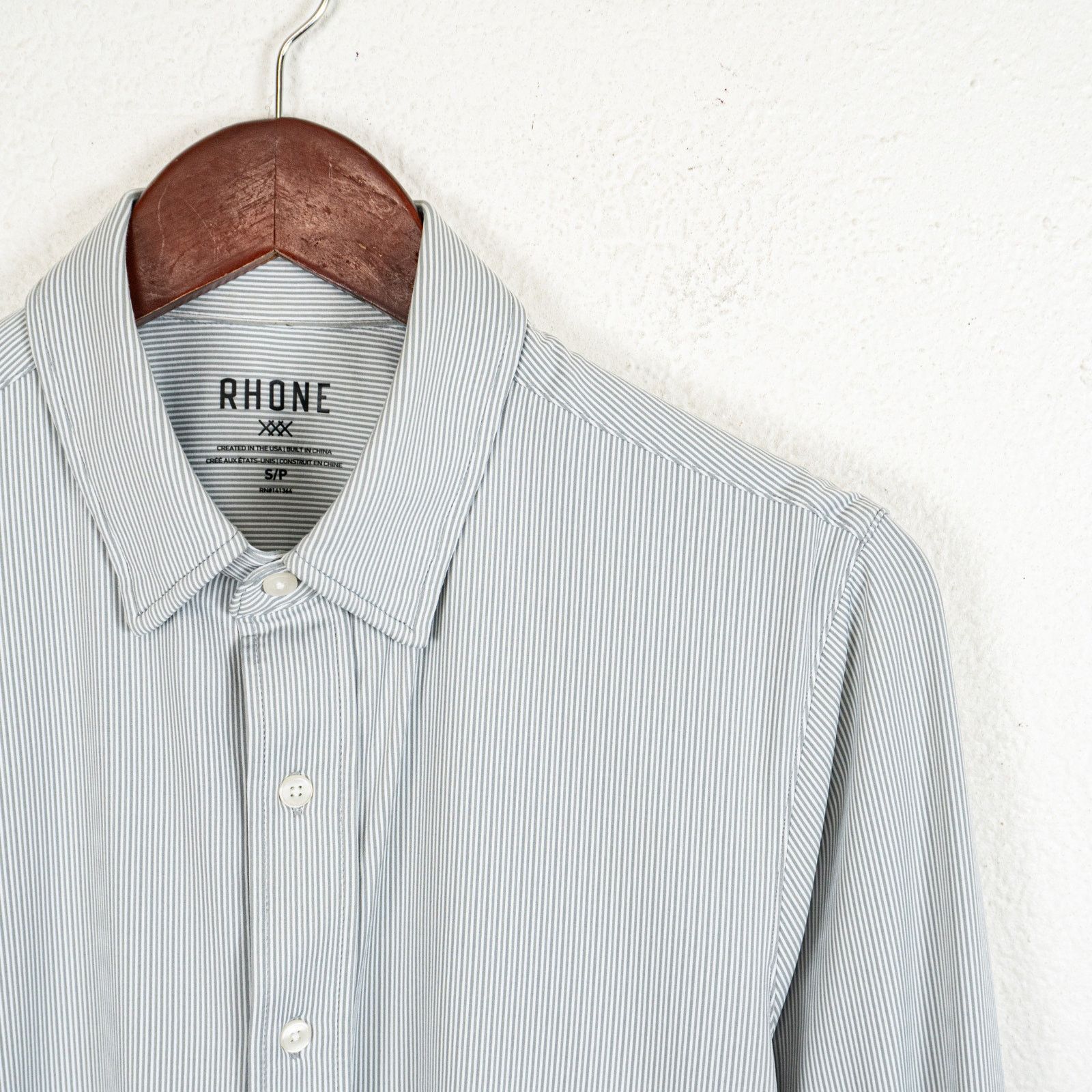 Rhone Rhone Commuter Shirt Button up Gray white striped stretch Size US S / EU 44-46 / 1 - 3 Thumbnail