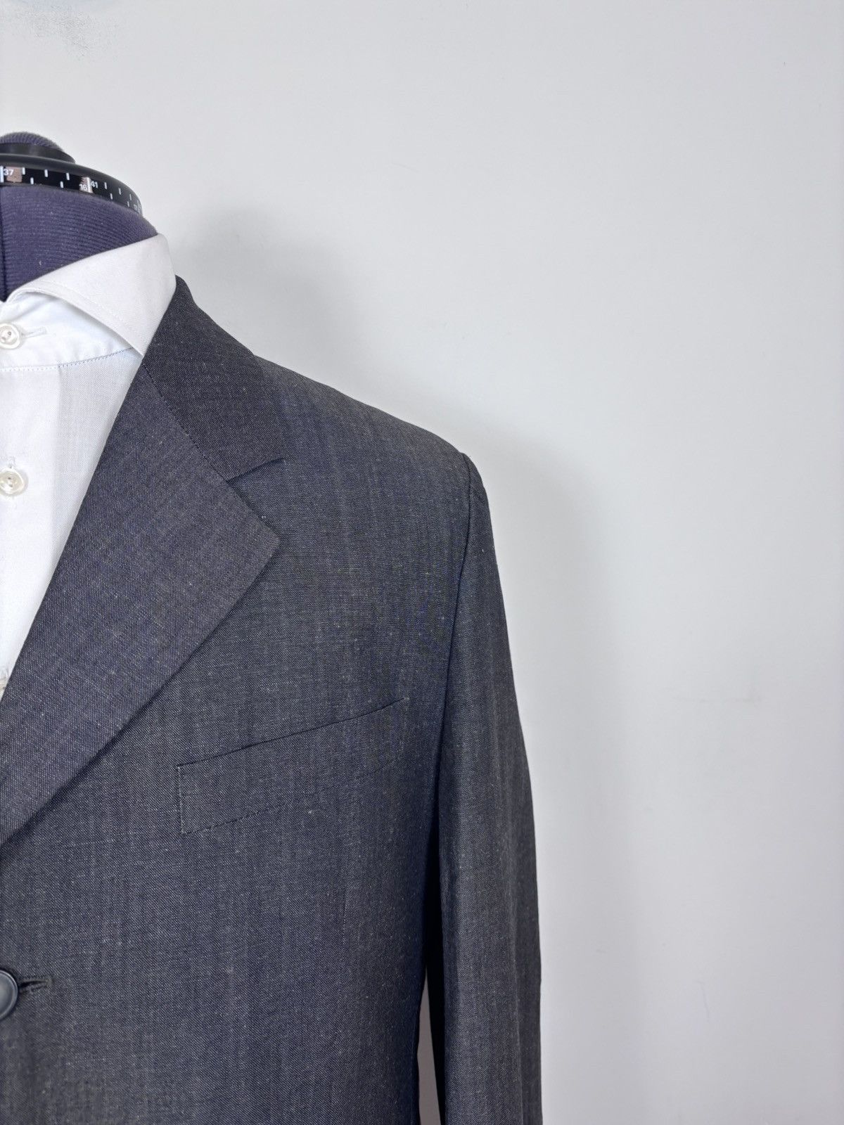 Dolce & Gabbana Dolce & Gabbana Men’s Vintage Grey Linen Wool Blazer Jacket Size 44R - 3 Thumbnail