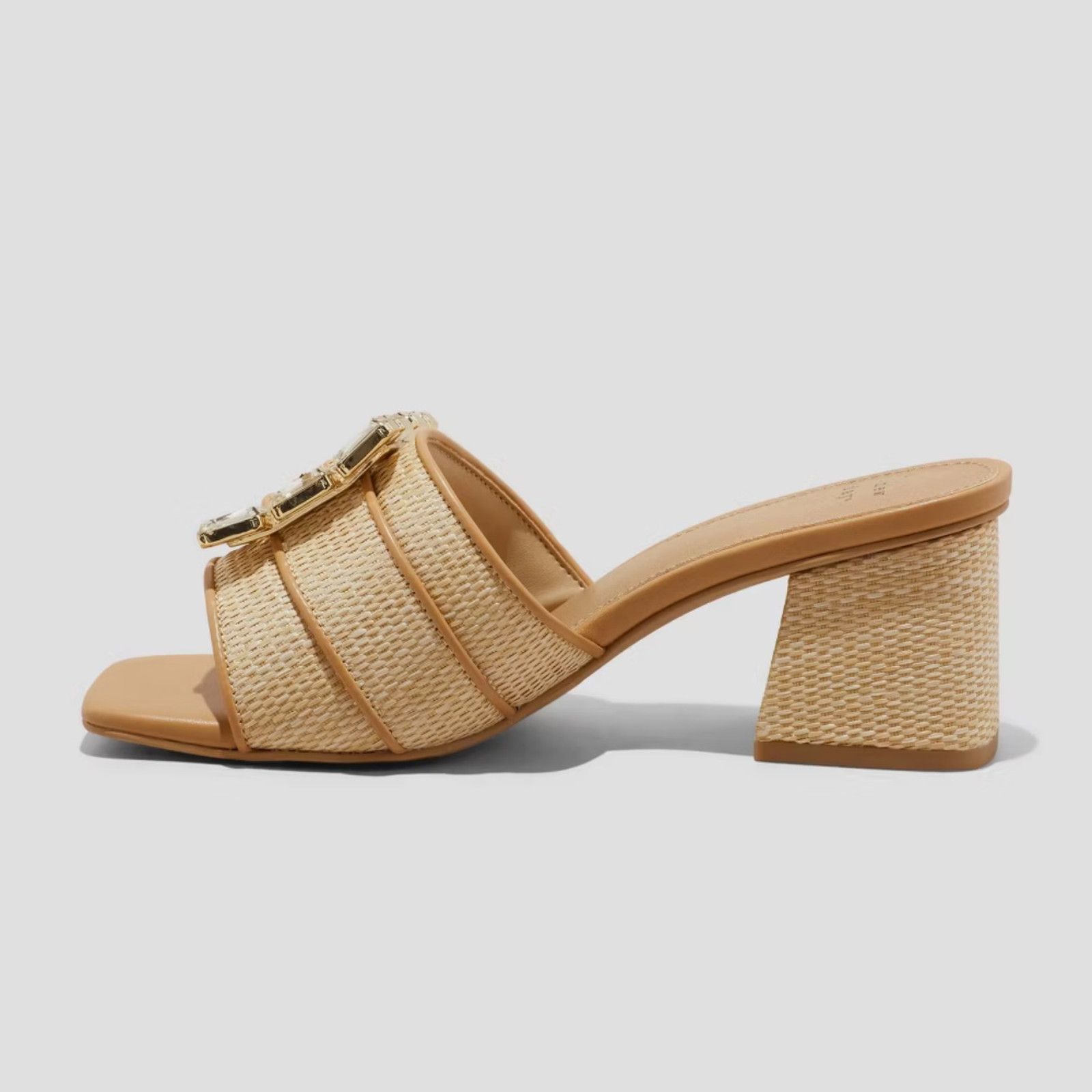 Target Basics A New Day Size 8 Kathleen Raffia Buckle Block Heels Size US 8 / IT 38 - 3 Thumbnail