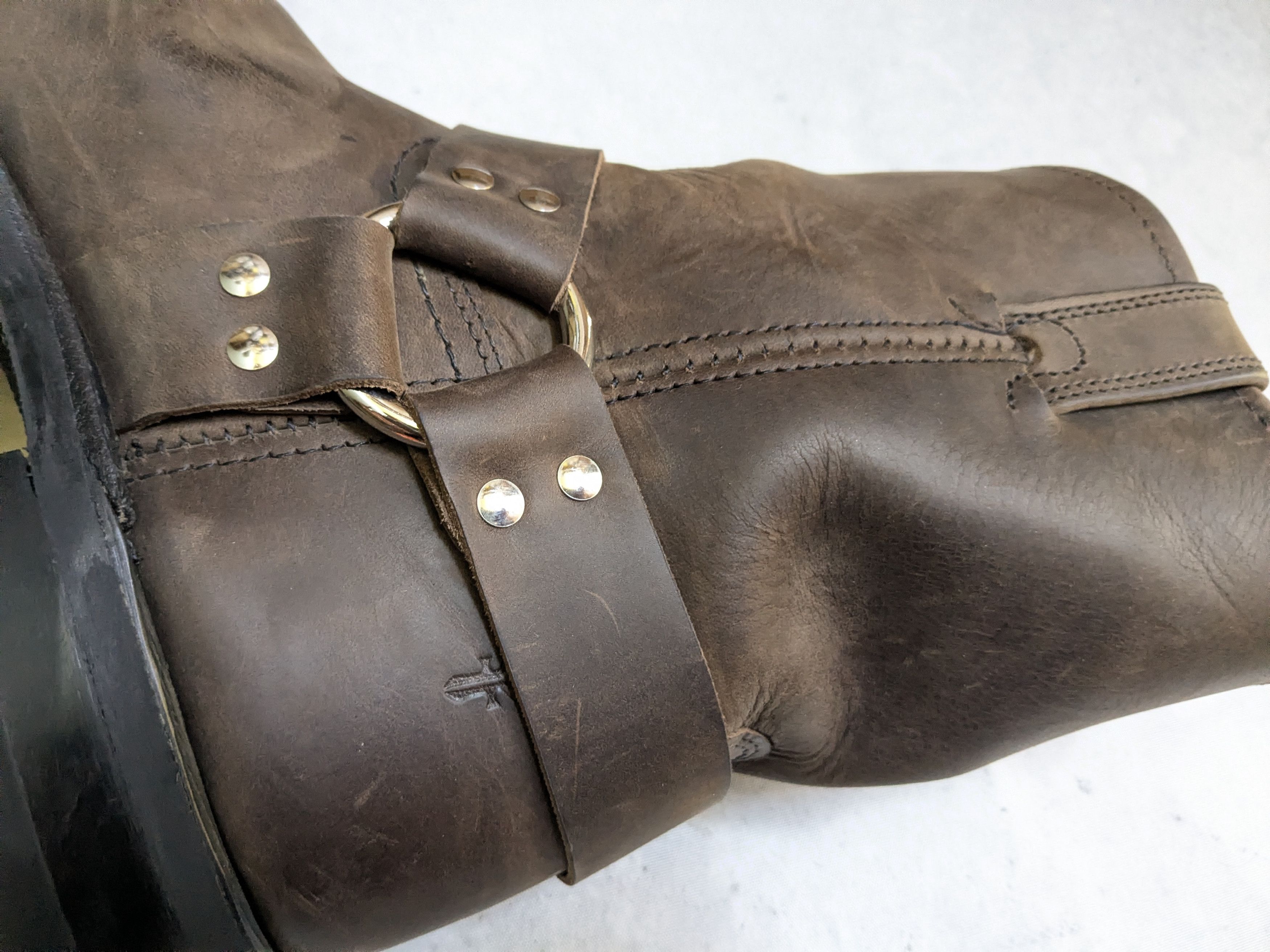 Frye Frye Harness Boots Brown Leather 11.5 M Buckle Strap Size US 11.5 / EU 44-45 - 13 Thumbnail