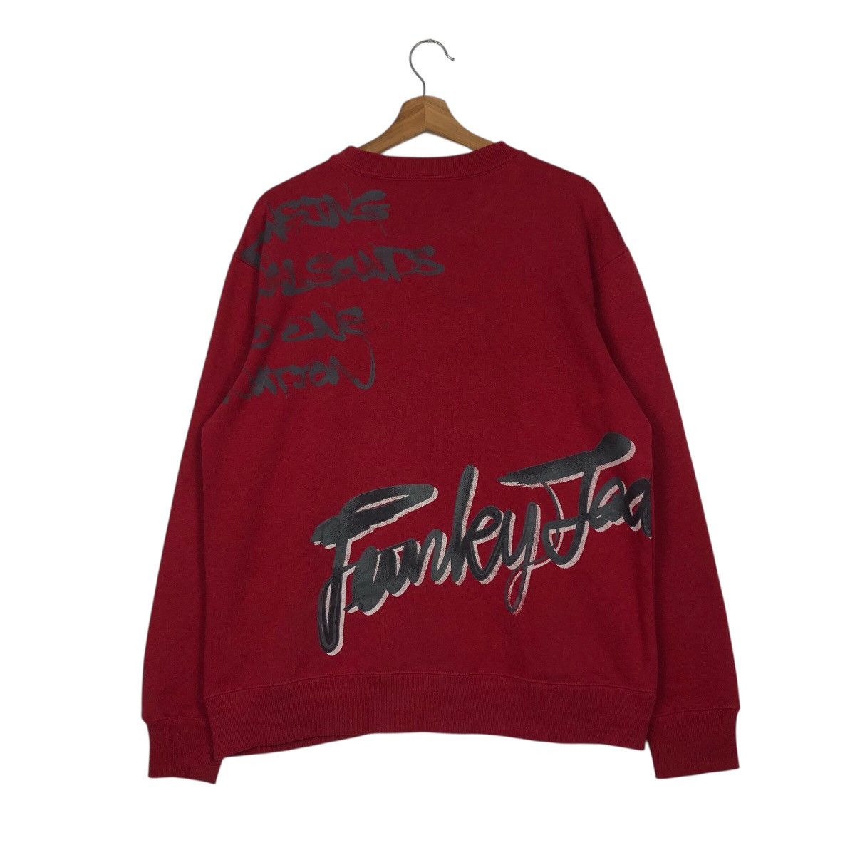 Japanese Brand 📌Vintage Sweatshirt The Hither Punk Design Biker Full Print Size US L / EU 52-54 / 3 - 9 Thumbnail