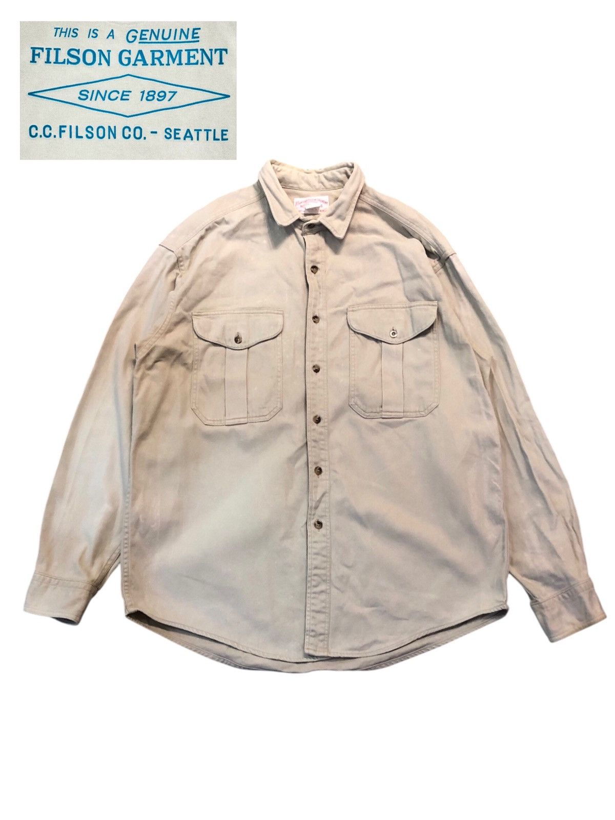 Filson Vintage Filson Heavy Cotton Distressed L/S Shirt Size US L / EU 52-54 / 3 - 2 Thumbnail