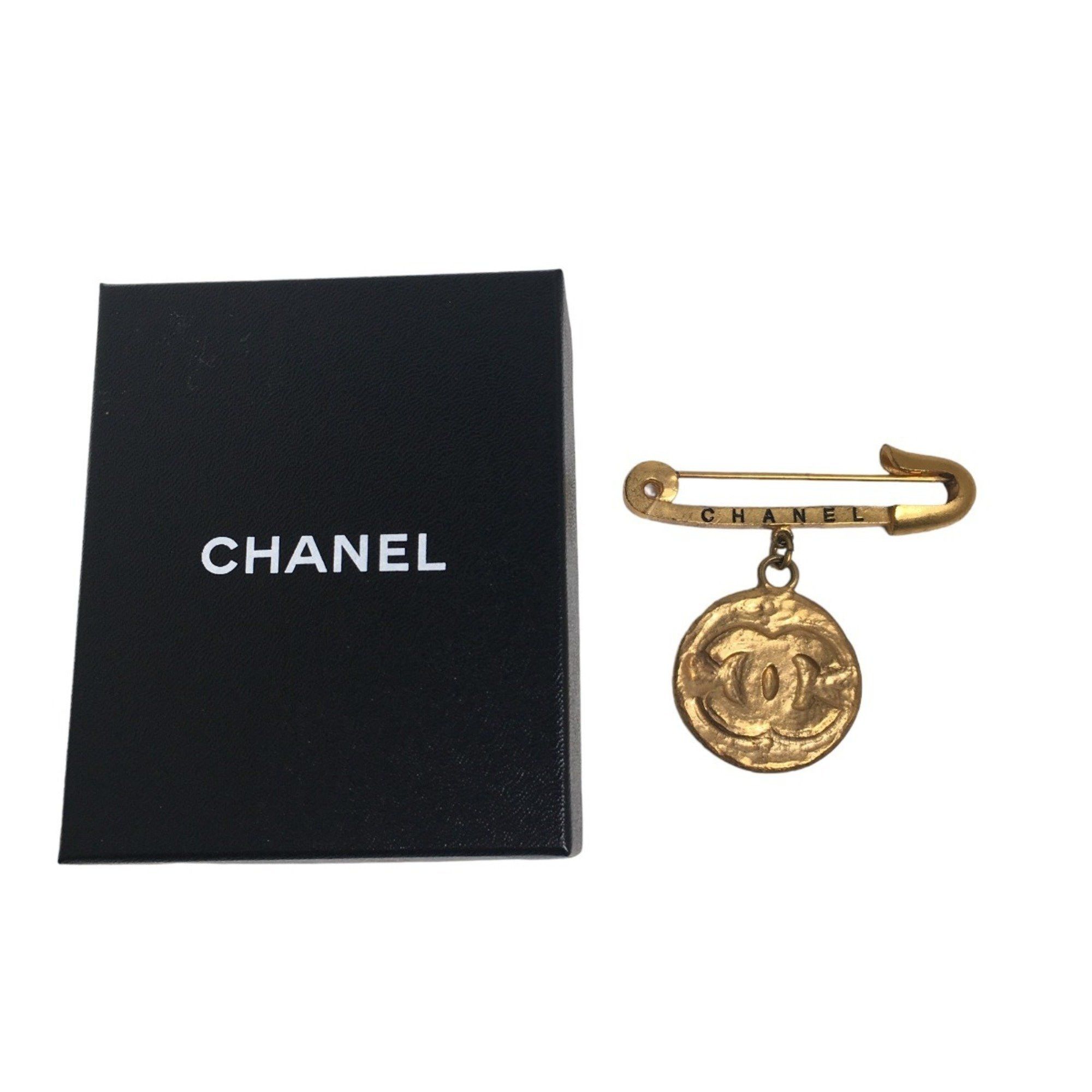 image of Chanel Brooch Coco Mark Gp Gold, Women's