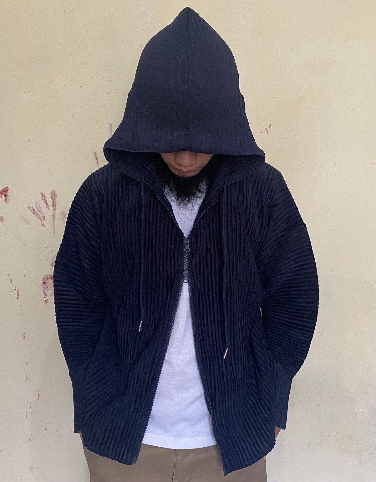 Homme Plisse Issey Miyake MONPLISSE PARIS Two way plisse zip up Outer Navy Size US M / EU 48-50 / 2 - 12 Thumbnail