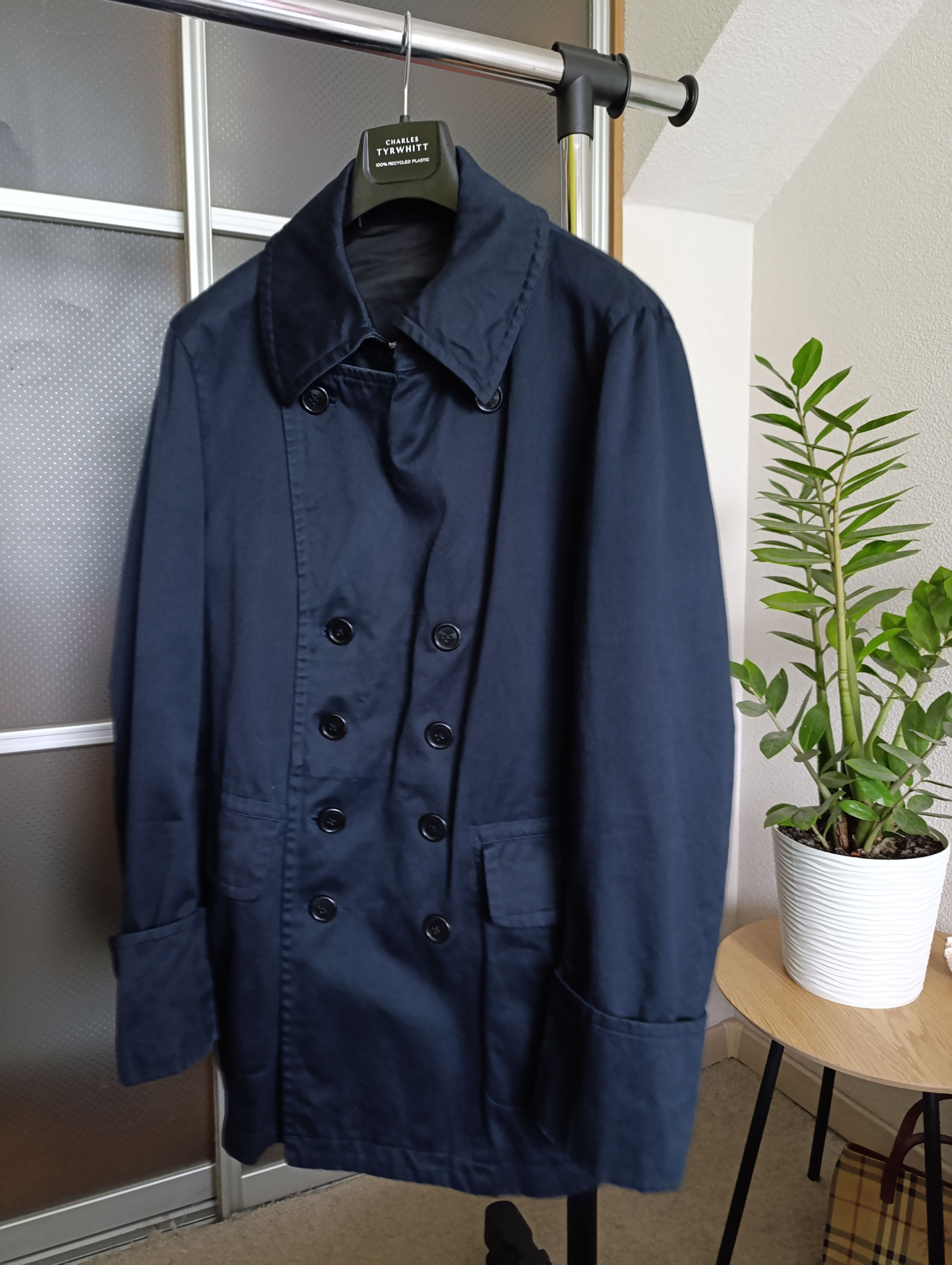 Yohji Yamamoto YOHJI YAMAMOTO Y'S MENS LEATHER SWITCHING COLOR DOUBLE COAT Size US XL / EU 56 / 4 - 21 Thumbnail