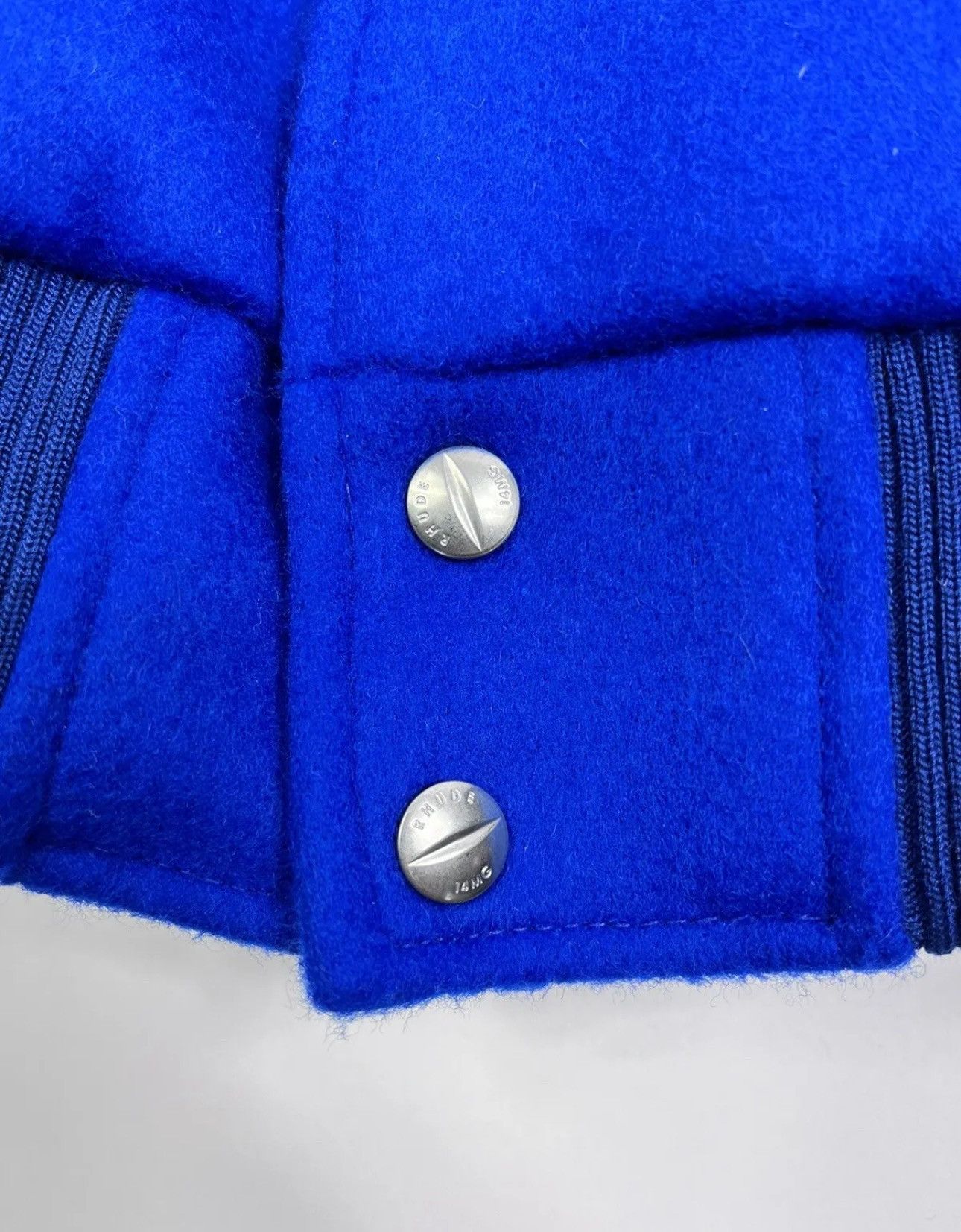 Rhude RHUDE LEATHER TRIMMED EMBROIDERED RACING VARSITY JACKET Size US M / EU 48-50 / 2 - 6 Thumbnail