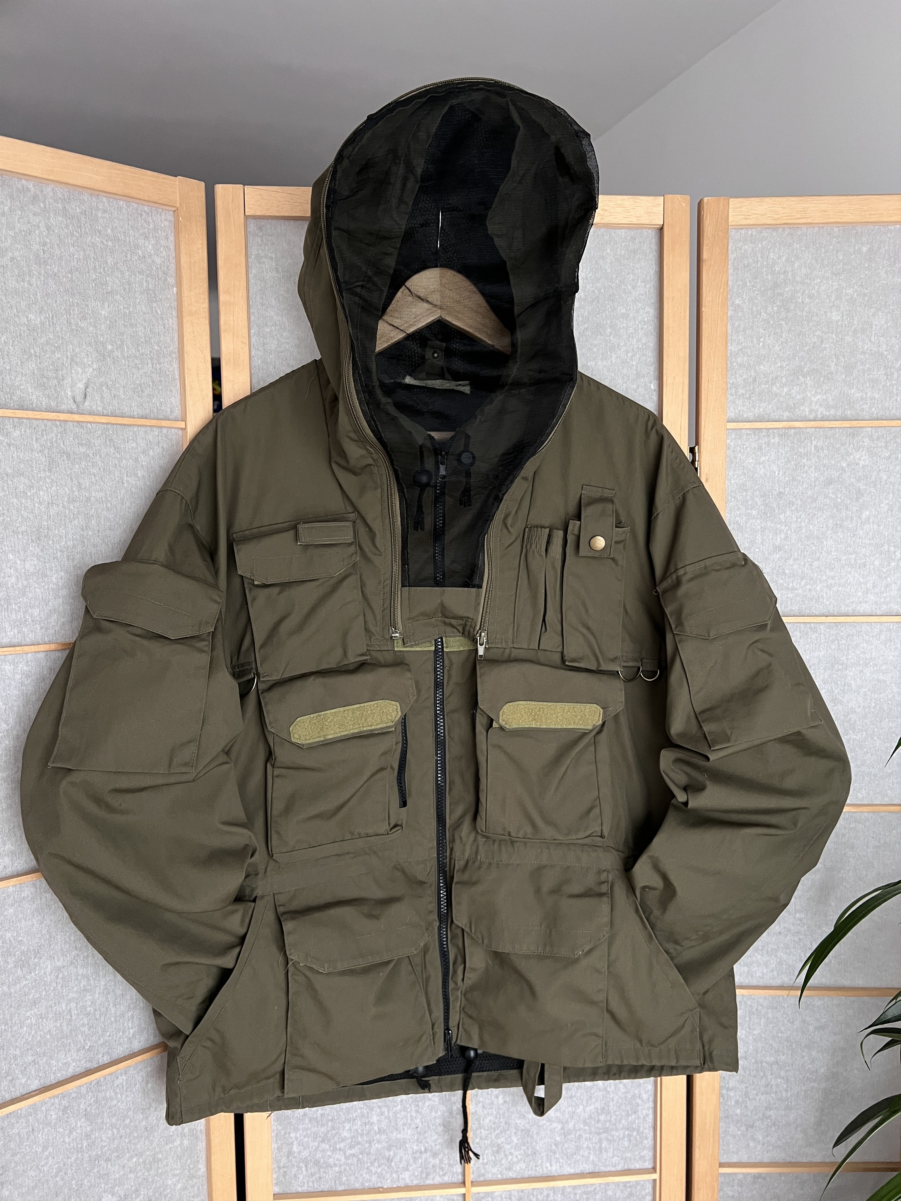 Schott Crazy VTG 90s multipocket army fishing mesh mask crop jacket Size US L / EU 52-54 / 3 - 5 Thumbnail