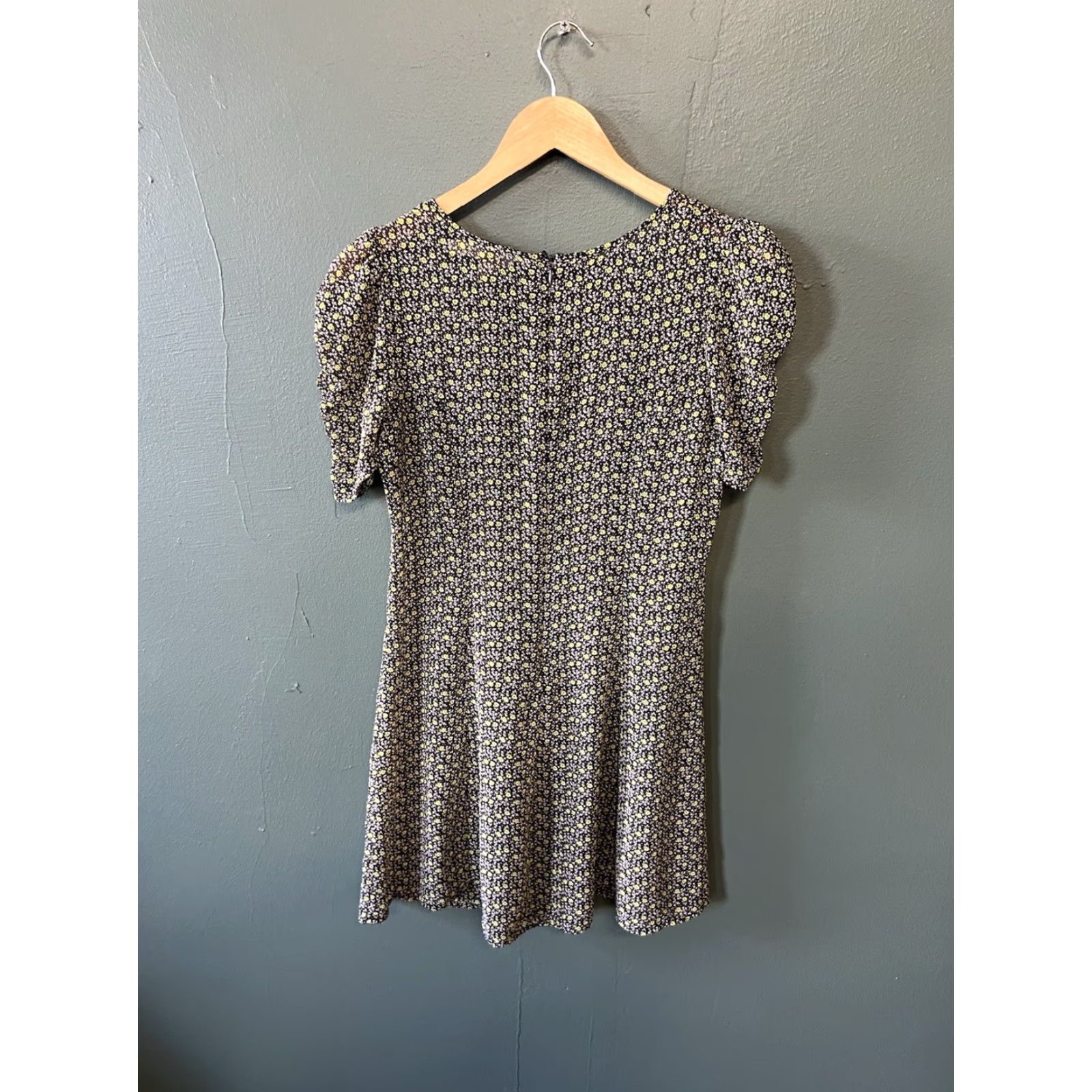 Vintage Pins & Needles by Anthropologie Womens Floral Pattern Sheer Slip Dress Sz Small S Black Midi Dress Womens Slips, 30" Length Size S / US 4 / IT 40 - 2 Thumbnail