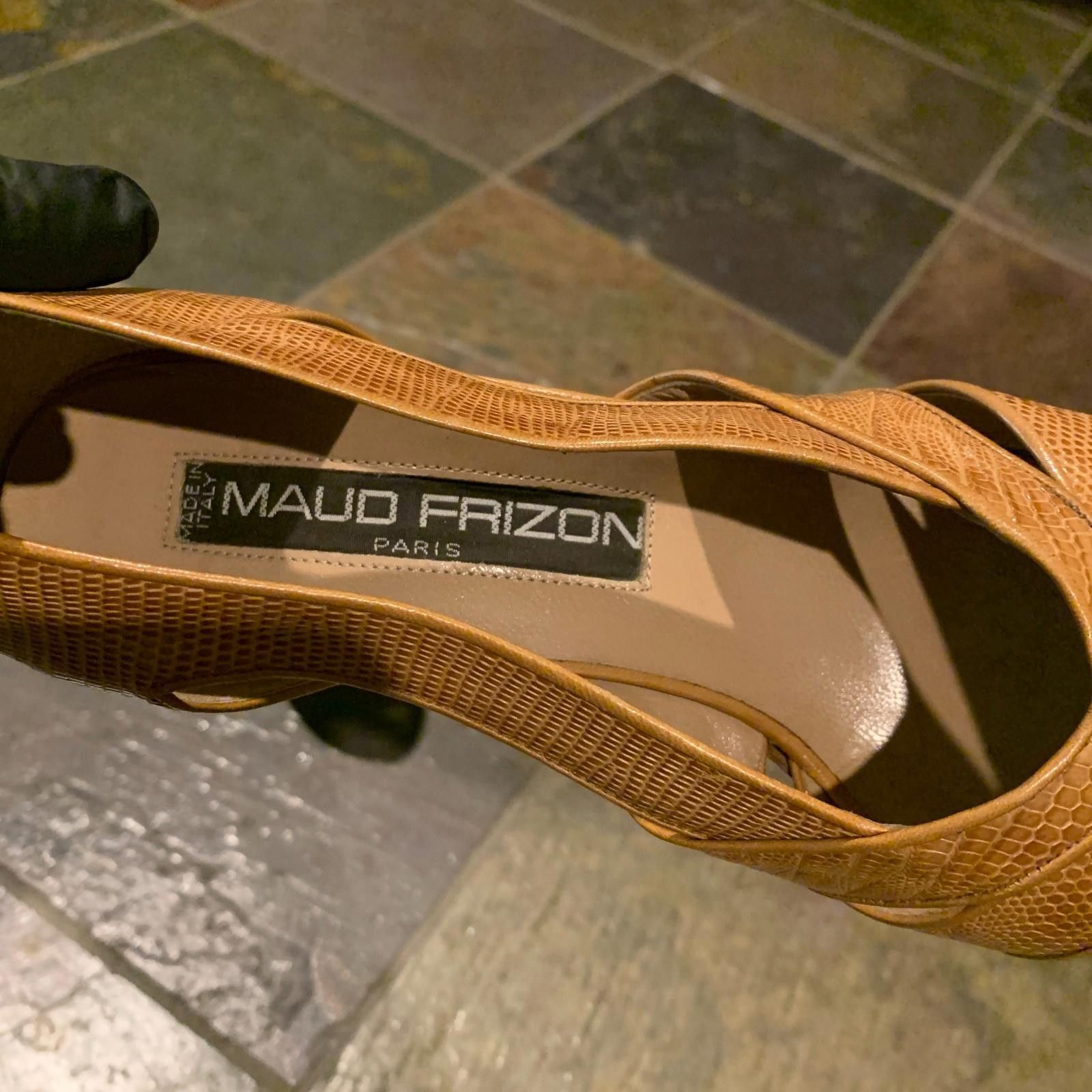 Designer RARE! MAUD FRIZON SNAKE Leather Mid Heel Shoes Size 8.5 G108 Size US 8.5 / IT 38.5 - 5 Thumbnail