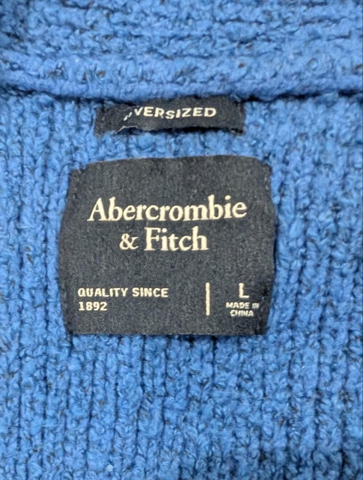 Abercrombie & Fitch Abercrombie & Fitch Blue Oversized Cardigan Size L / US 10 / IT 46 - 5 Thumbnail