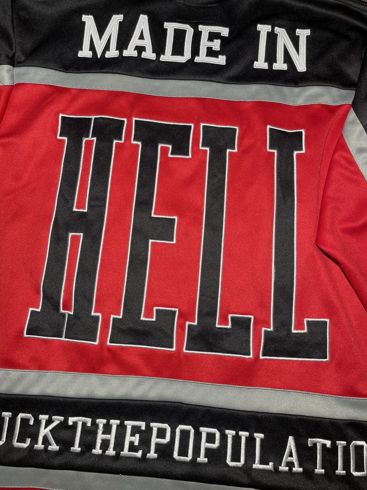 Fuck The Population FTP Made In Hell Hockey Jersey (Large) Size US L / EU 52-54 / 3 - 5 Thumbnail