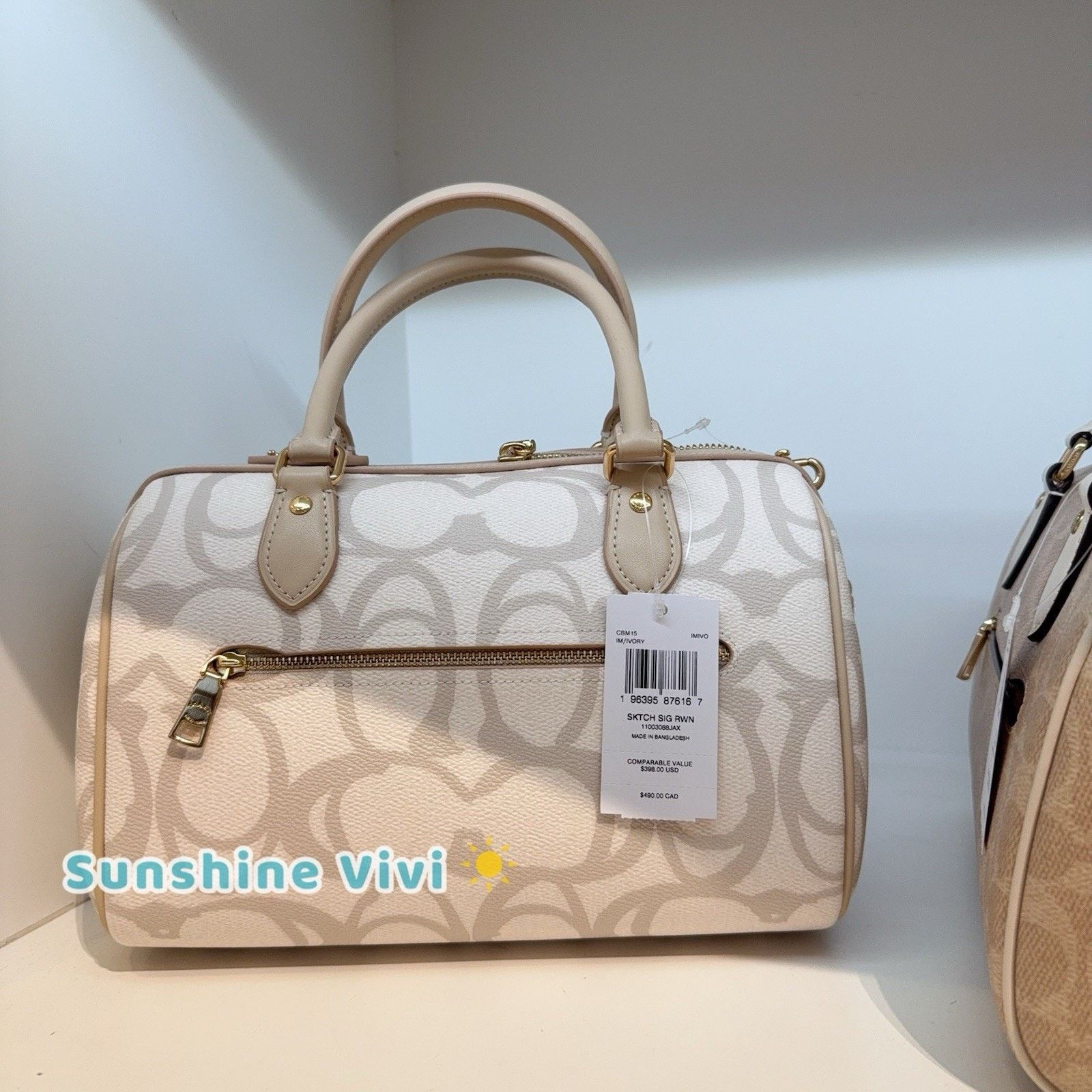 Coach NWT Coach Rowan Satchel Crossbody Bag Sketch Ivory CBM15 Size ONE SIZE - 3 Thumbnail