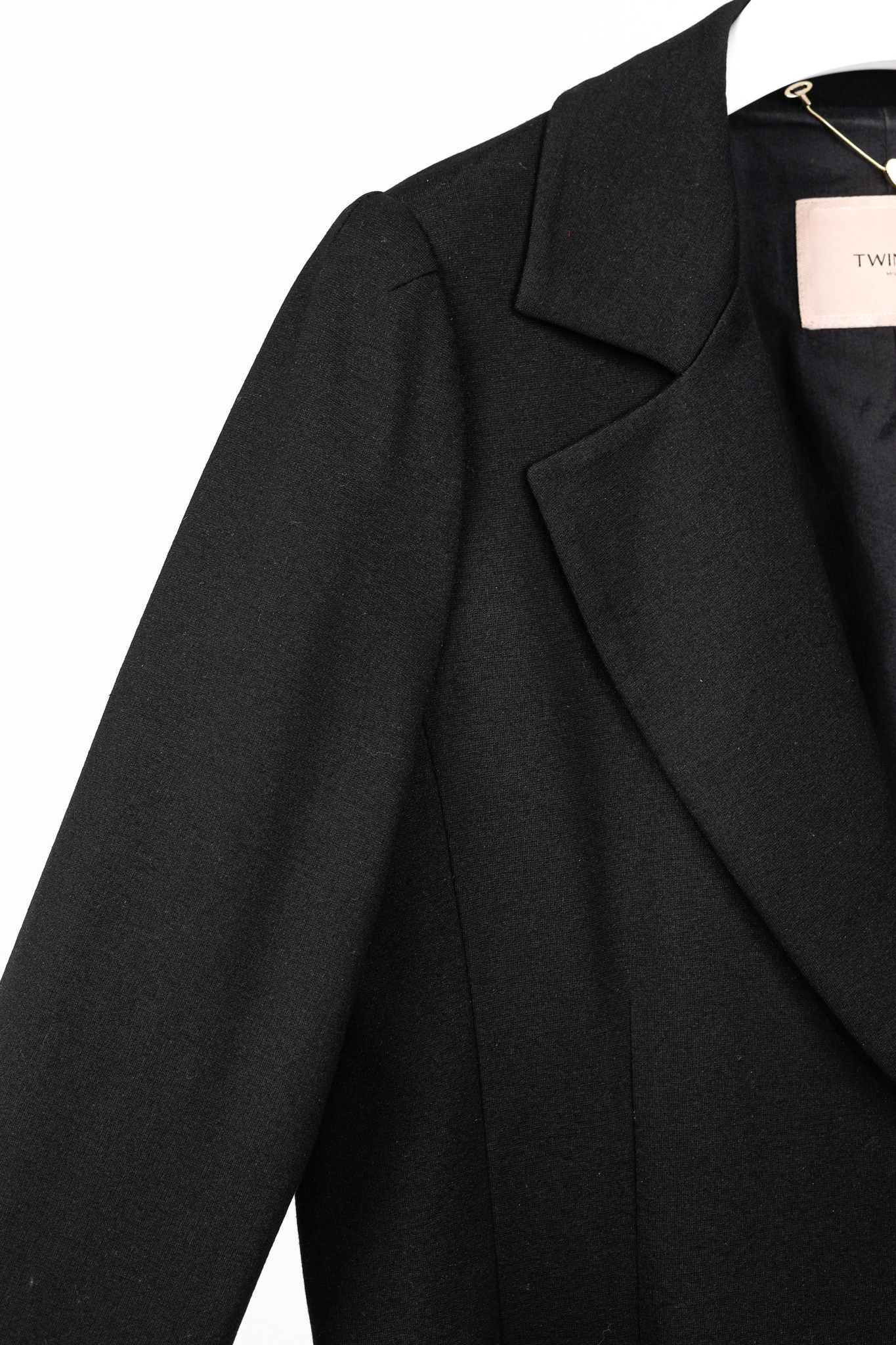 TWINSET Twinset Black Ponte Long Oversized Blazer Size M / US 6-8 / IT 42-44 - 5 Thumbnail