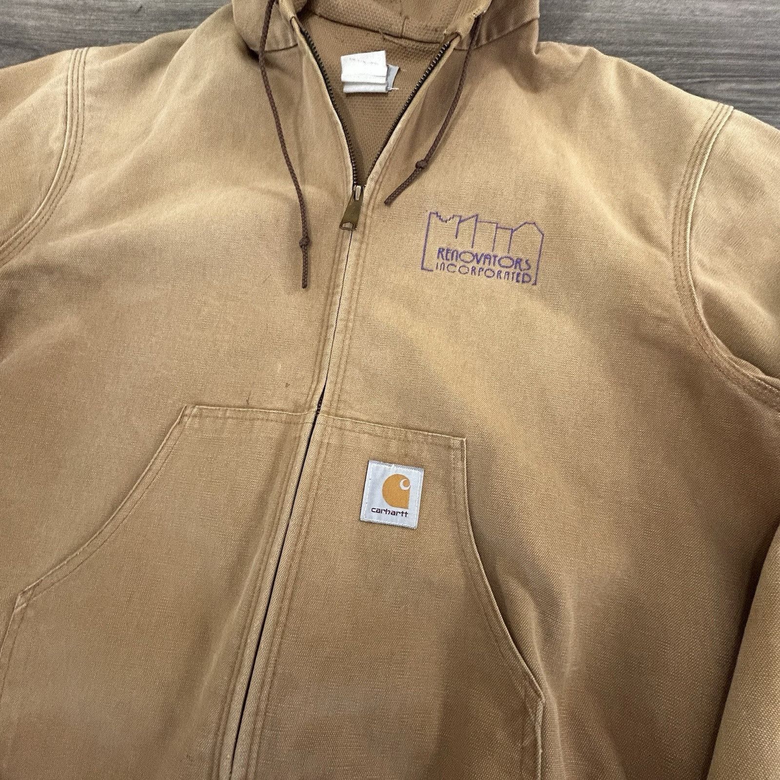 Carhartt Vintage 80s Carhartt Jacket Faded Hooded Made In USA J03BRN Size US XL / EU 56 / 4 - 3 Thumbnail