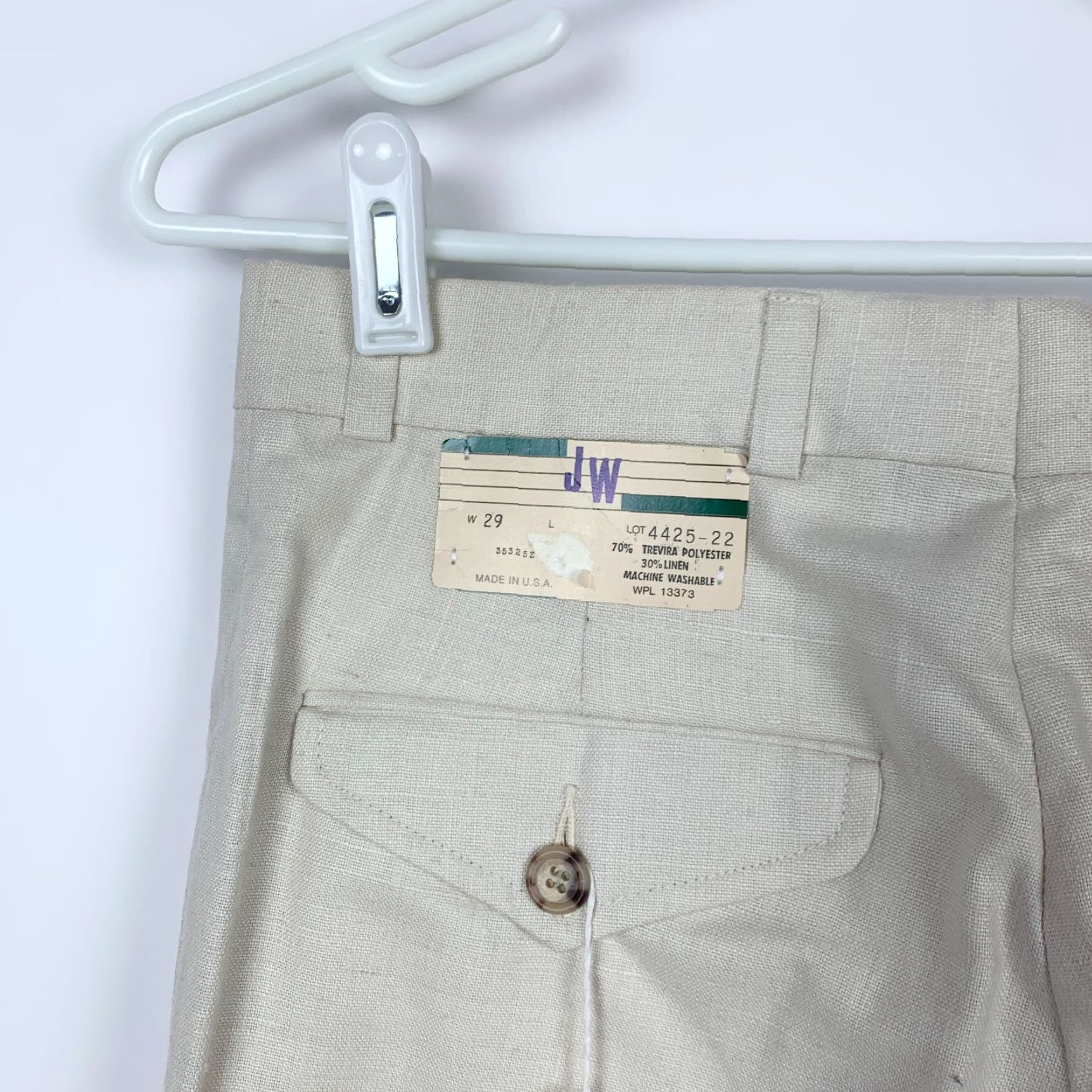 Vintage **VINTAGE JW CLASSICS LINEN BLEND TREVIRA BEIGE PANTS SIZE 29 1980S** User: **VINTAGE JW CLASSICS LINEN BLEND TREVIRA BEIGE PANTS SIZE 29** Size US 29 - 5 Thumbnail