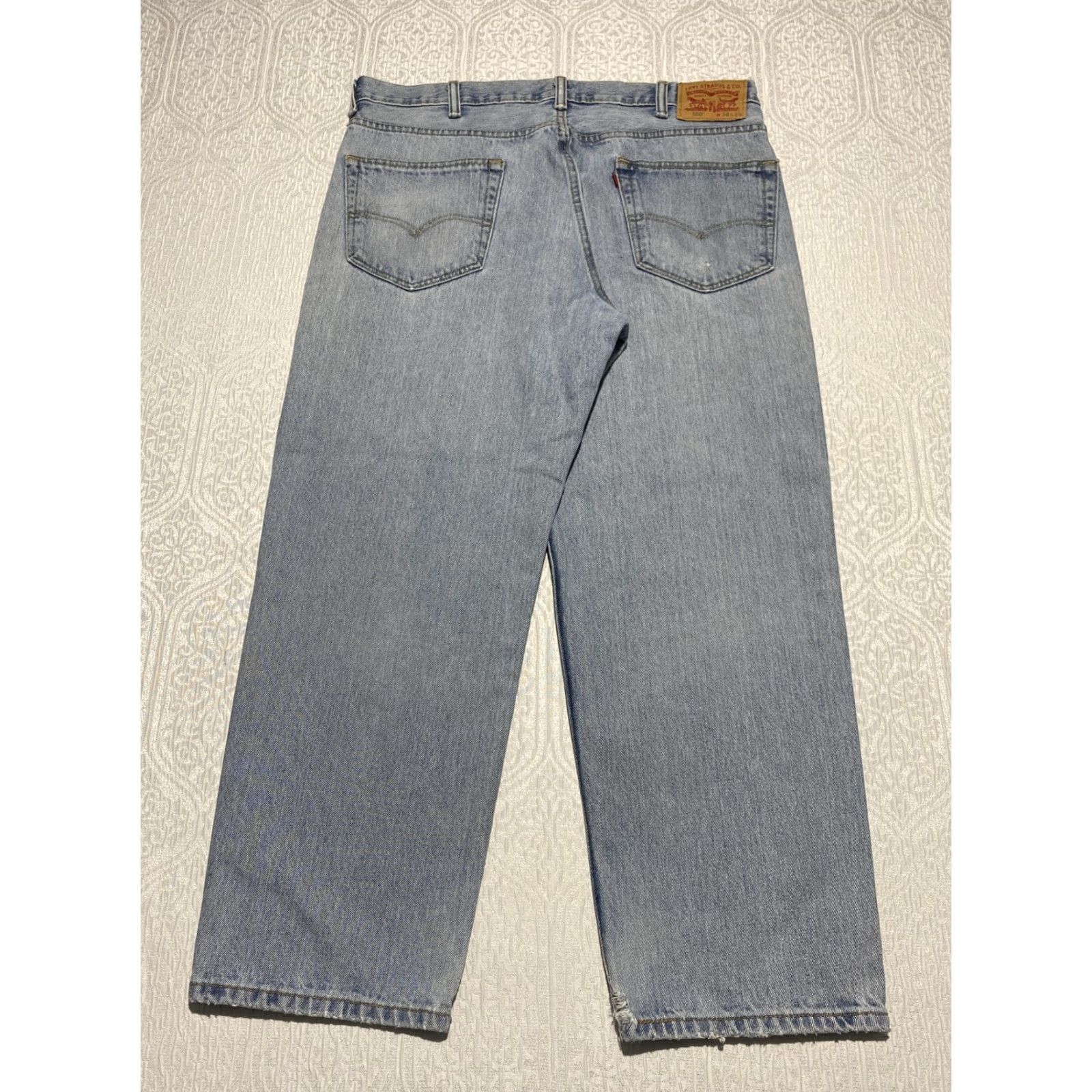 Levi's Levis 550 Jeans Mens 38x29 Blue Relaxed Fit Light Wash Denim Distressed Pants Size US 38 / EU 54 - 5 Thumbnail