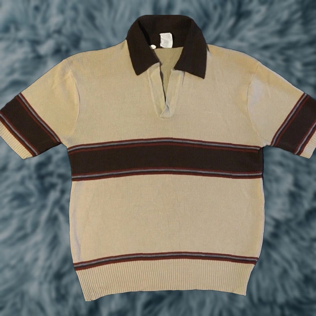 Vintage Vtg 70s Striped Polo Shirt XS S Surf Beach Grunge Vaporwave Skate OP Retro 80s Size US XS / EU 42 / 0 - 1 Thumbnail
