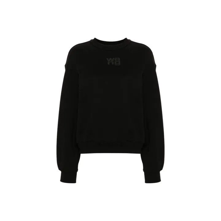 Alexander Wang Alexander Wang Black Cotton Logo Sweatshirt 0079 Size XS / US 0-2 / IT 36-38 - 1 Thumbnail