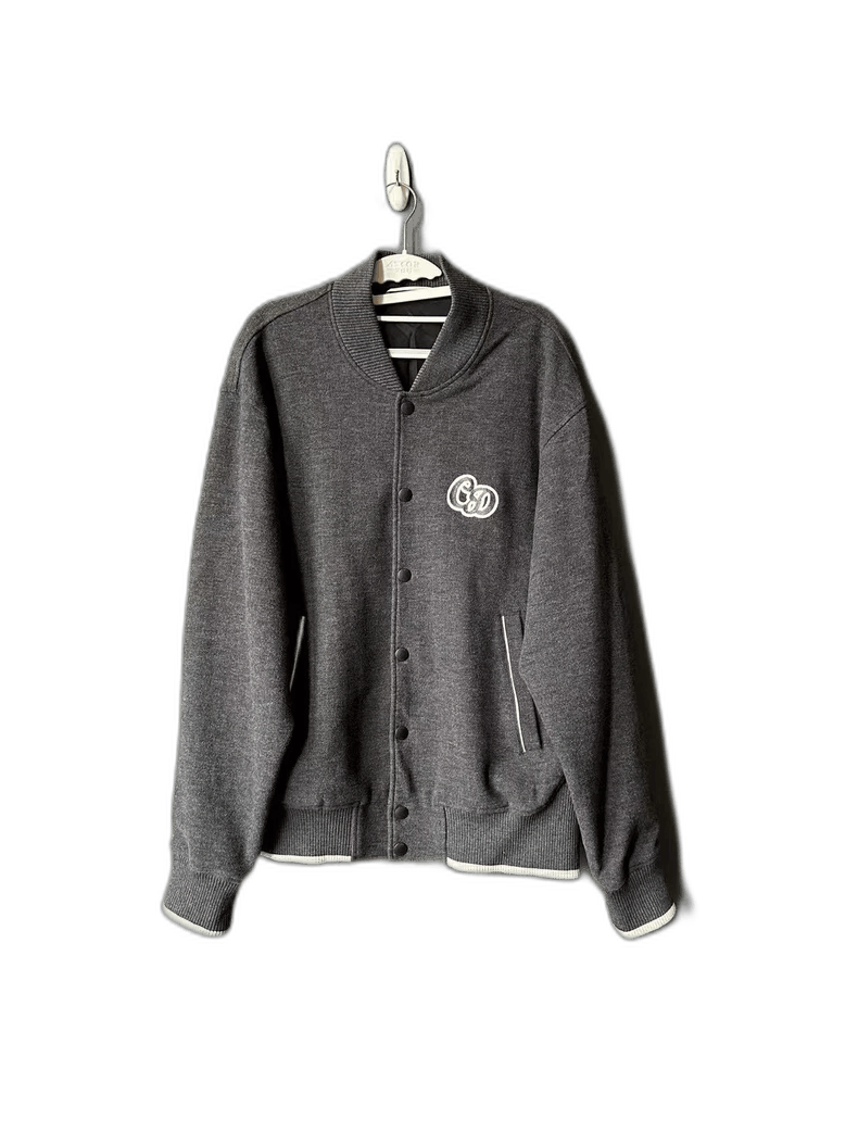 Dior Dior Dior Grey Wool Striped Baseball Jacket-2507 Size US XL / EU 56 / 4 - 1 Thumbnail