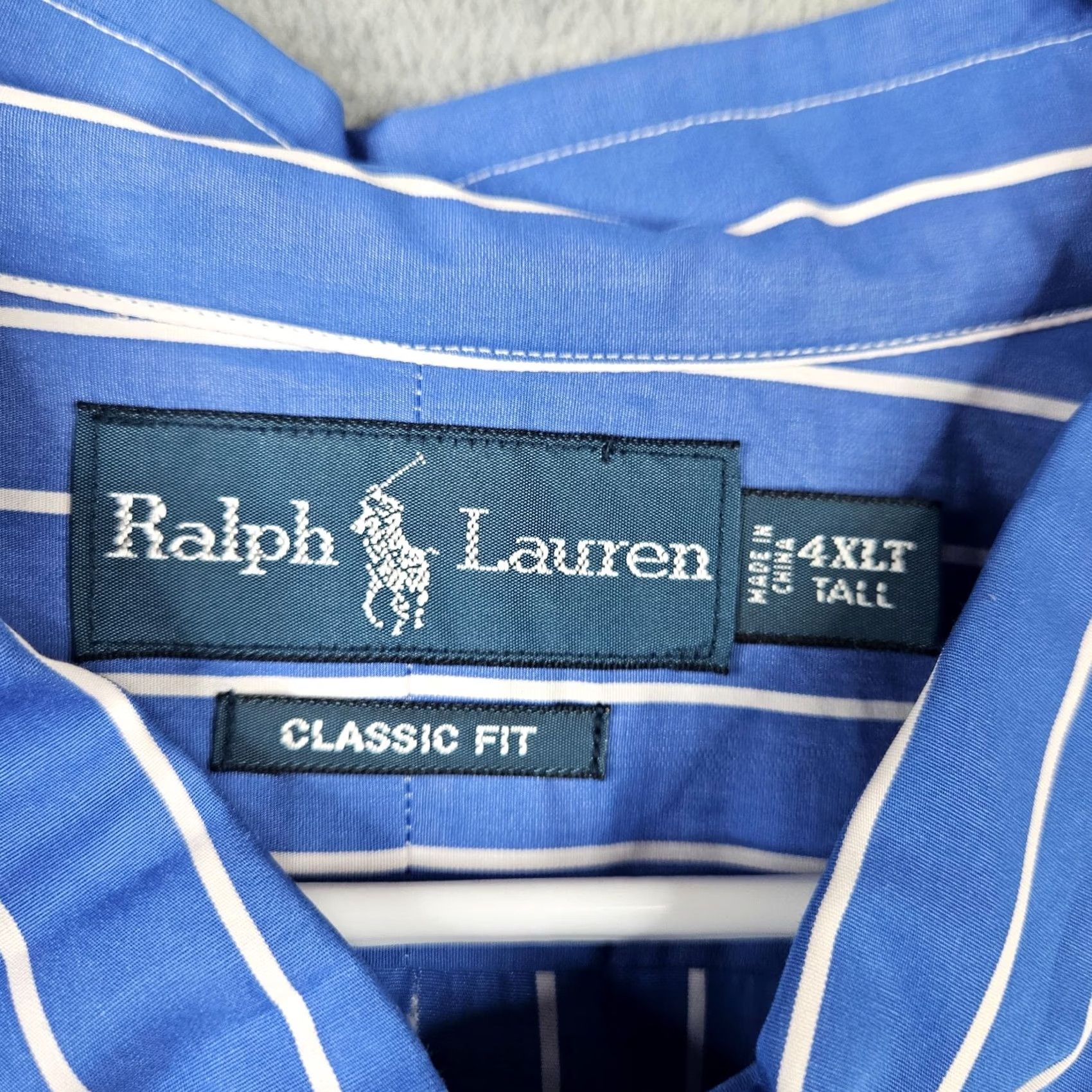 Ralph Lauren Ralph Lauren Shirt Mens 4XL Custom Fit Oxford Striped Button Down Logo Blue New Size US XXL / EU 58 / 5 - 3 Thumbnail
