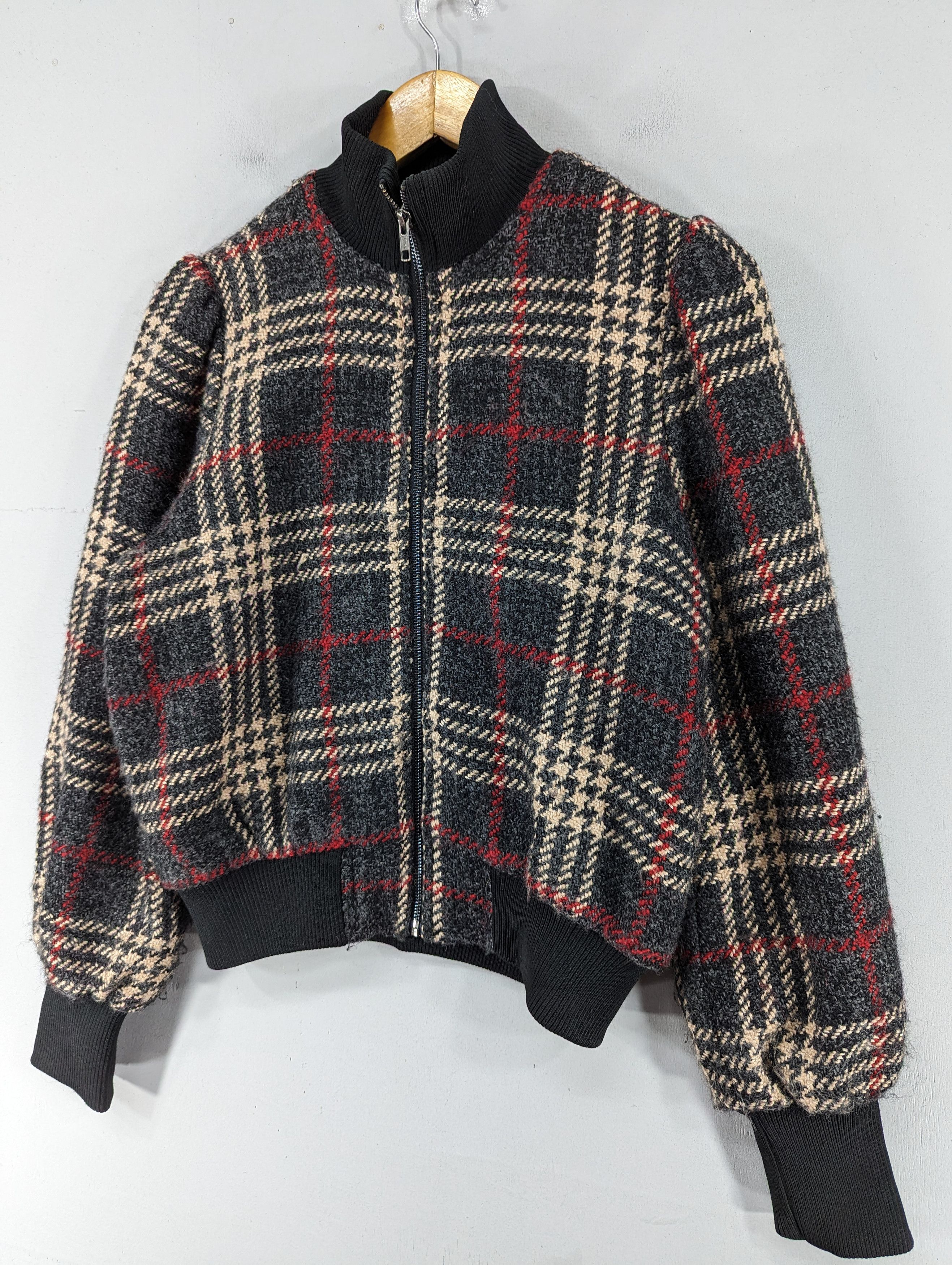 Express Express X Negin Mirsalehi Plaid Wool Bomber Jacket Size S / US 4 / IT 40 - 2 Thumbnail