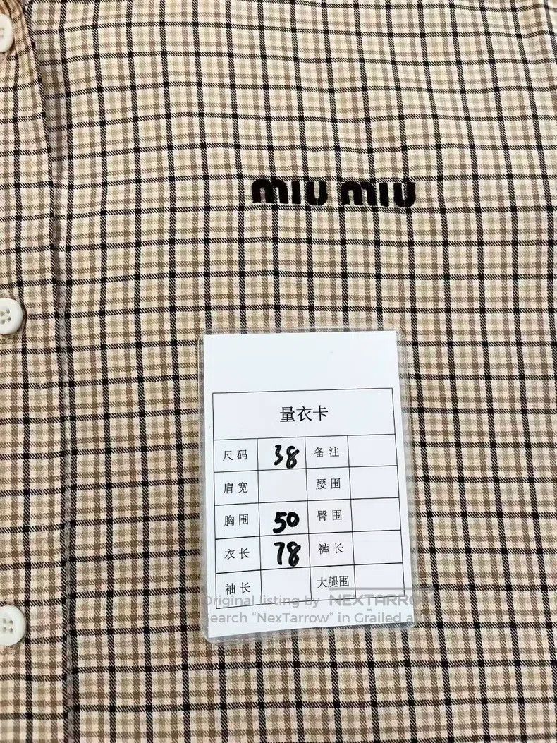 Miu Miu Miu Miu 38 Classic plaid short-sleeved shirt Size M / US 6-8 / IT 42-44 - 6 Thumbnail
