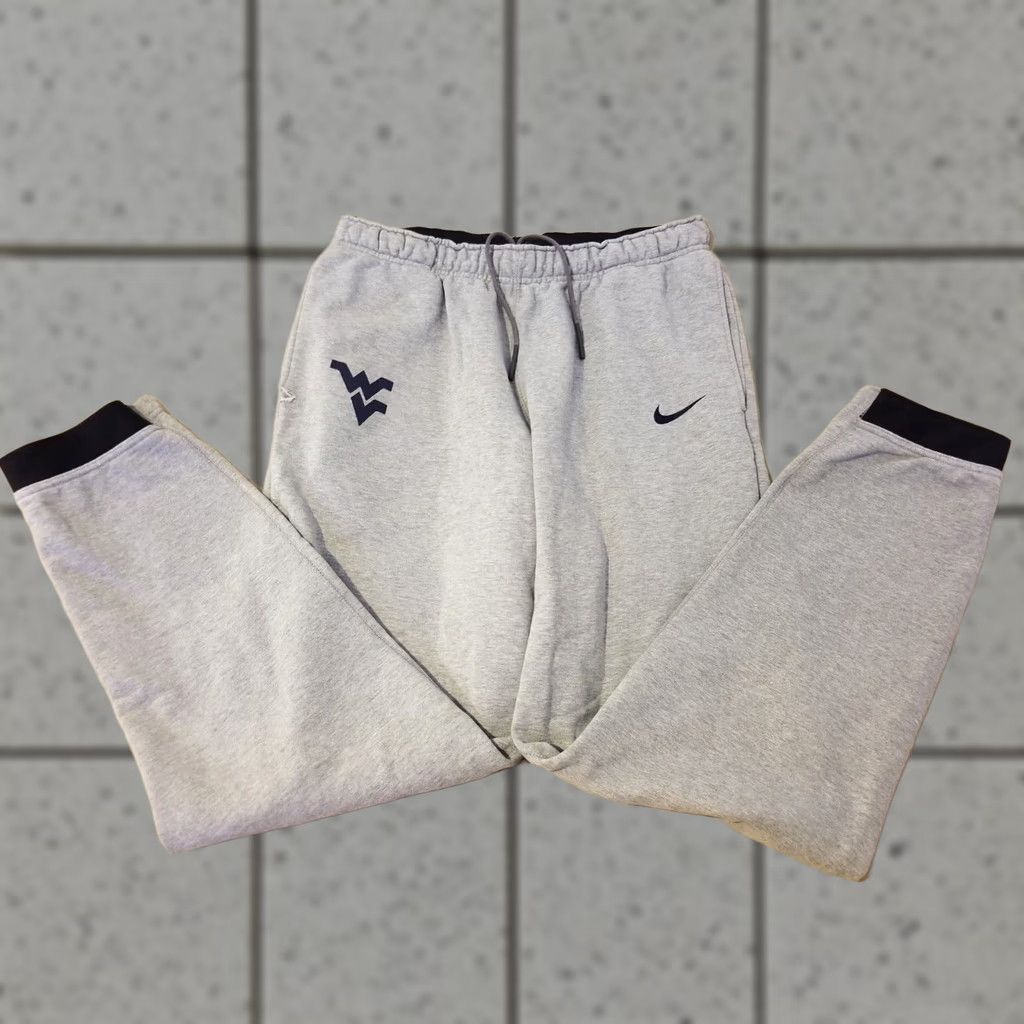 Nike VINTAGE Mens Nike West Virginia Mountaineer Pants L Gray Athletic Jogger Mens Size US 33 - 1 Thumbnail