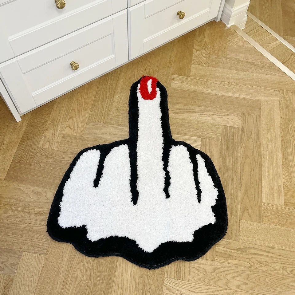 Japanese Brand × Vintage Red Middle Finger Shaped Funny Rug Size ONE SIZE - 3 Thumbnail