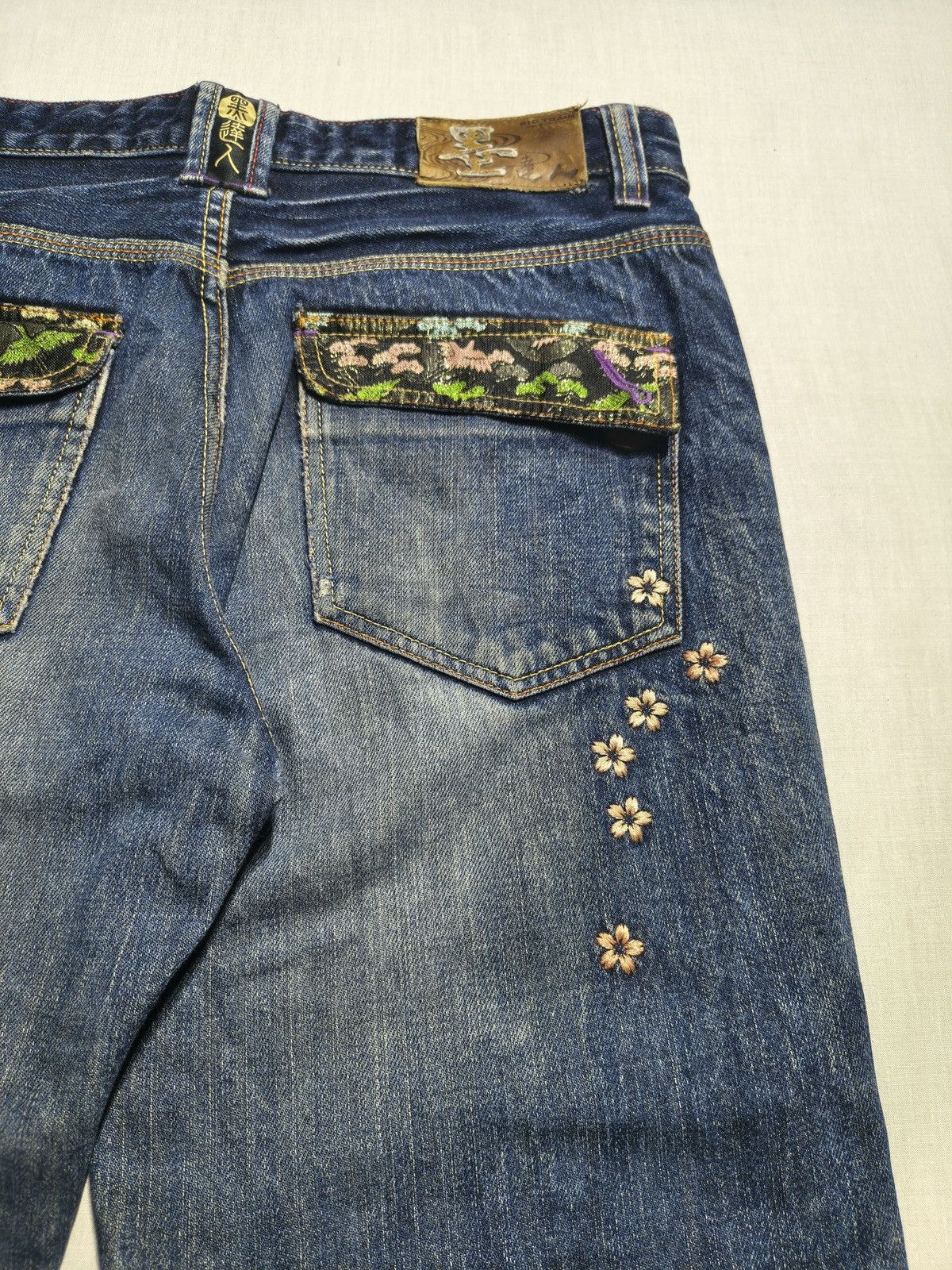 Japanese Brand Big Train Phoenix Embroidered Denim Jeans 🐦‍🔥(031) Size US 34 / EU 50 - 8 Thumbnail