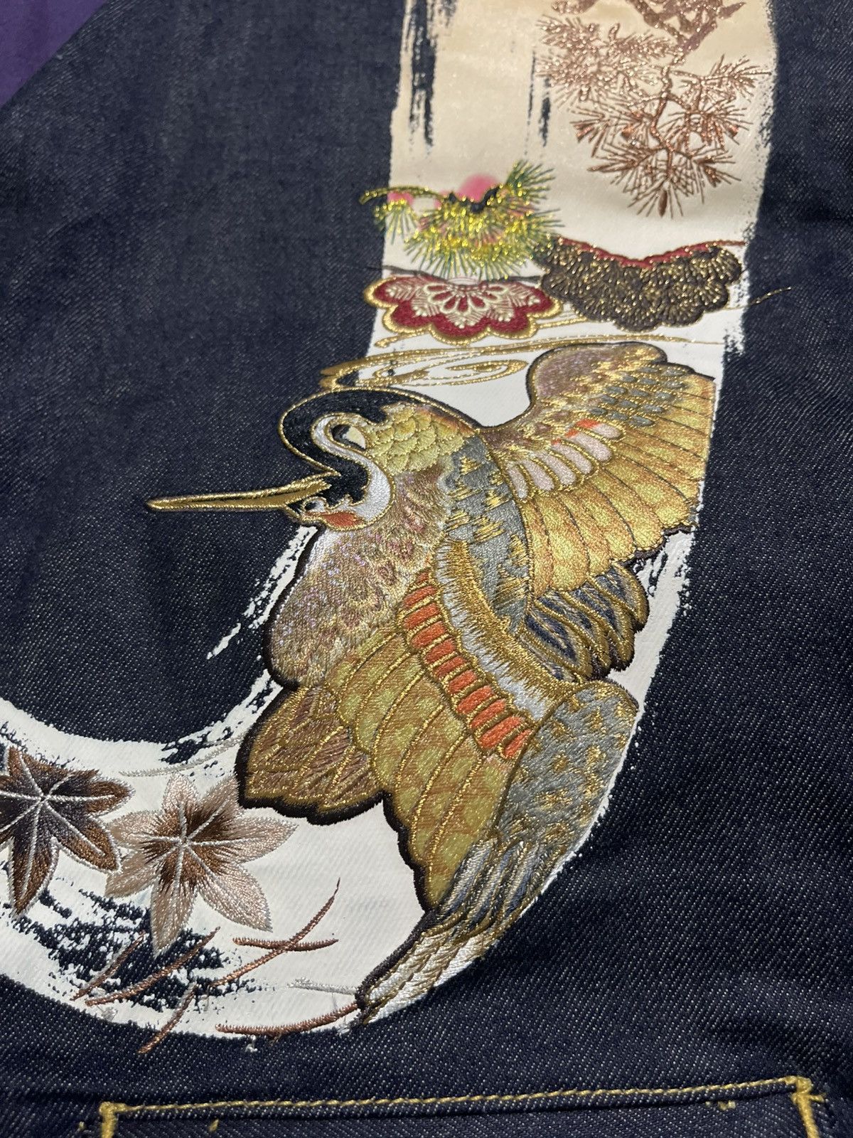 Other Evisu Grateful Crane Daicock Print Taper Jeans Size US 33 - 5 Thumbnail