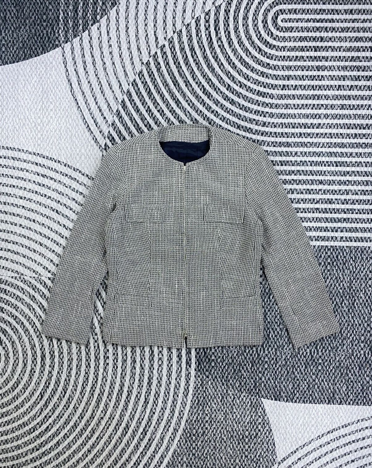 Burberry Vintage Burberry London No Collar Tweed Zipper Jacket Size S / US 4 / IT 40 - 1 Thumbnail