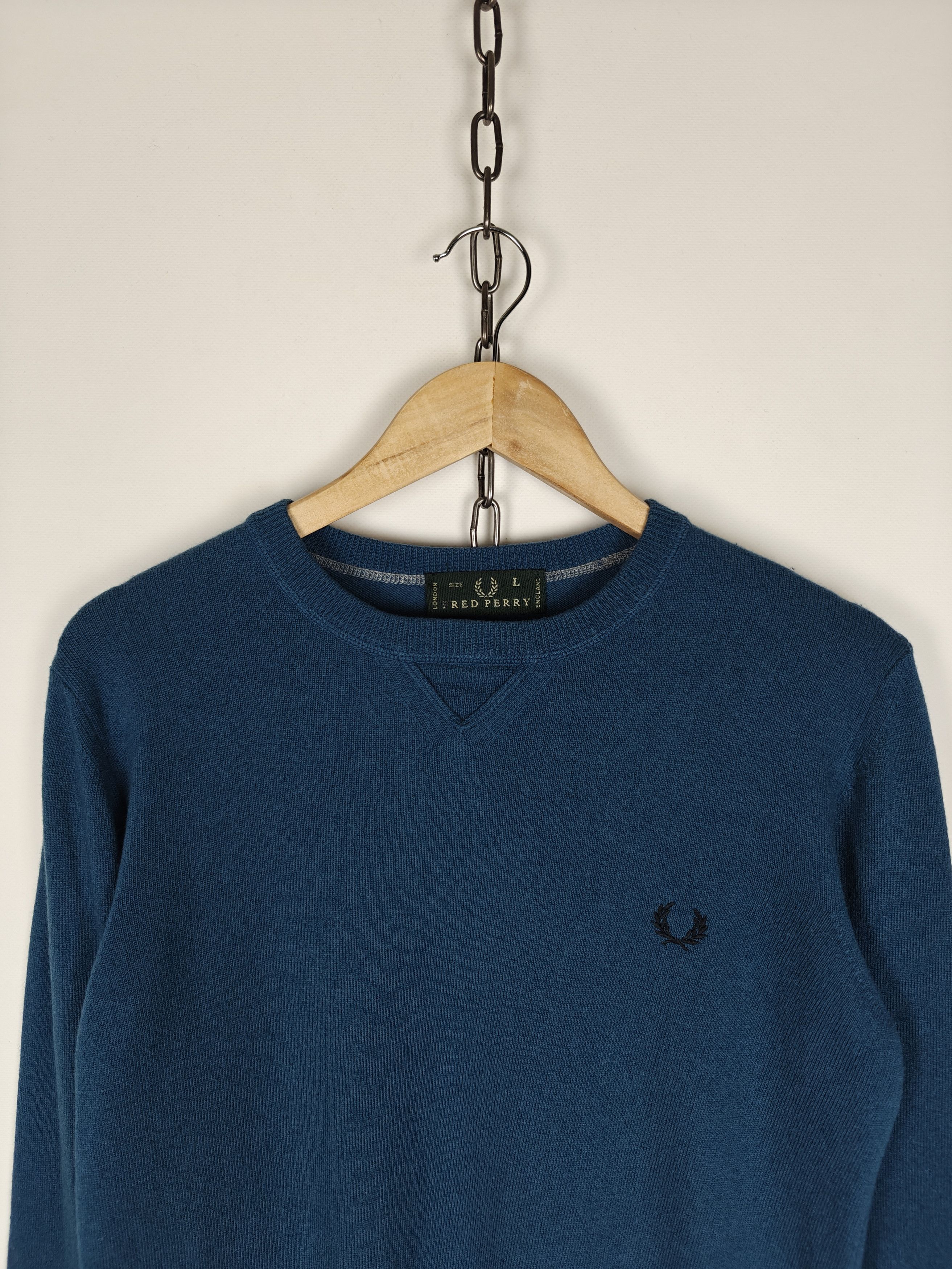 Fred Perry Fred Perry Wool Sweater Blue Pullover Small Logo size L Size US L / EU 52-54 / 3 - 2 Thumbnail