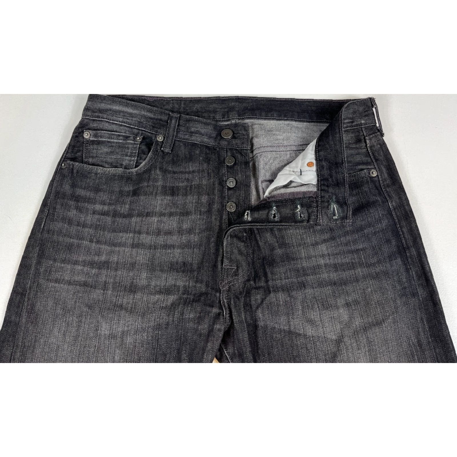 Levi's Levi's 501 Jeans Black Charcoal Wash Sz 34x32 Men Denim Straight Belt Loops 501 Series Regular Jeans Mens Size US 34 / EU 50 - 4 Thumbnail