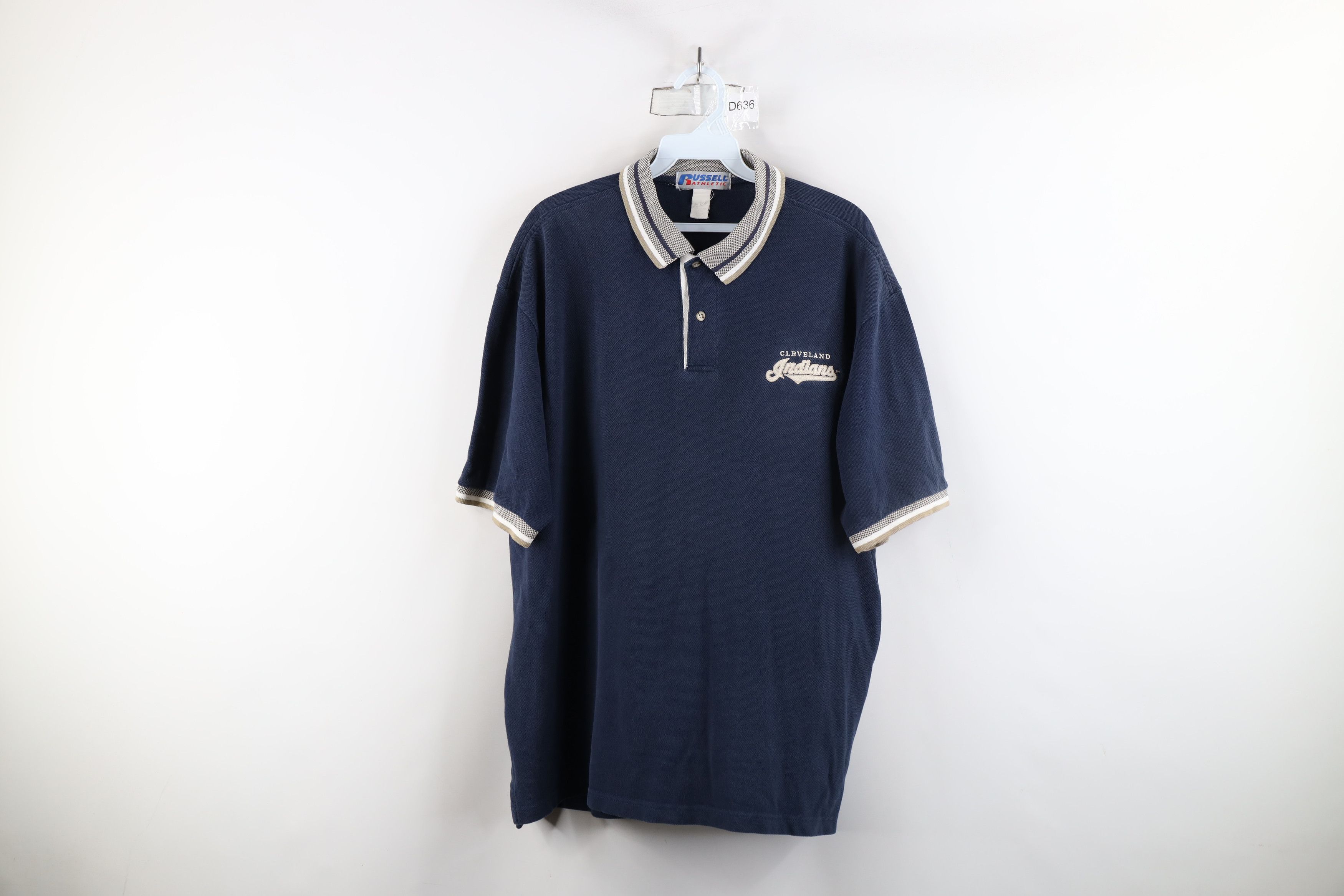 Russell Athletic × Vintage Vintage 90s Russell Athletic Cleveland Indians Baseball Polo Size US L / EU 52-54 / 3 - 1 Thumbnail