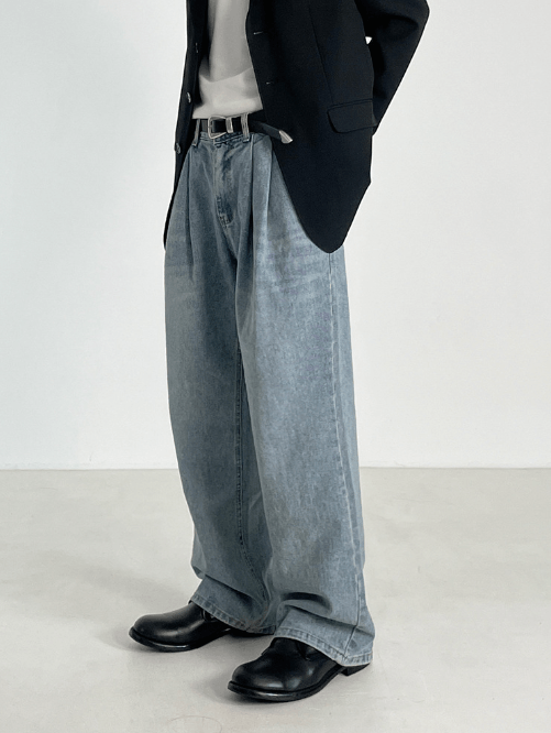 Japanese Brand × Jean Retro trendy washed men's loose cleanfit jeans Size US 32 / EU 48 - 2 Thumbnail