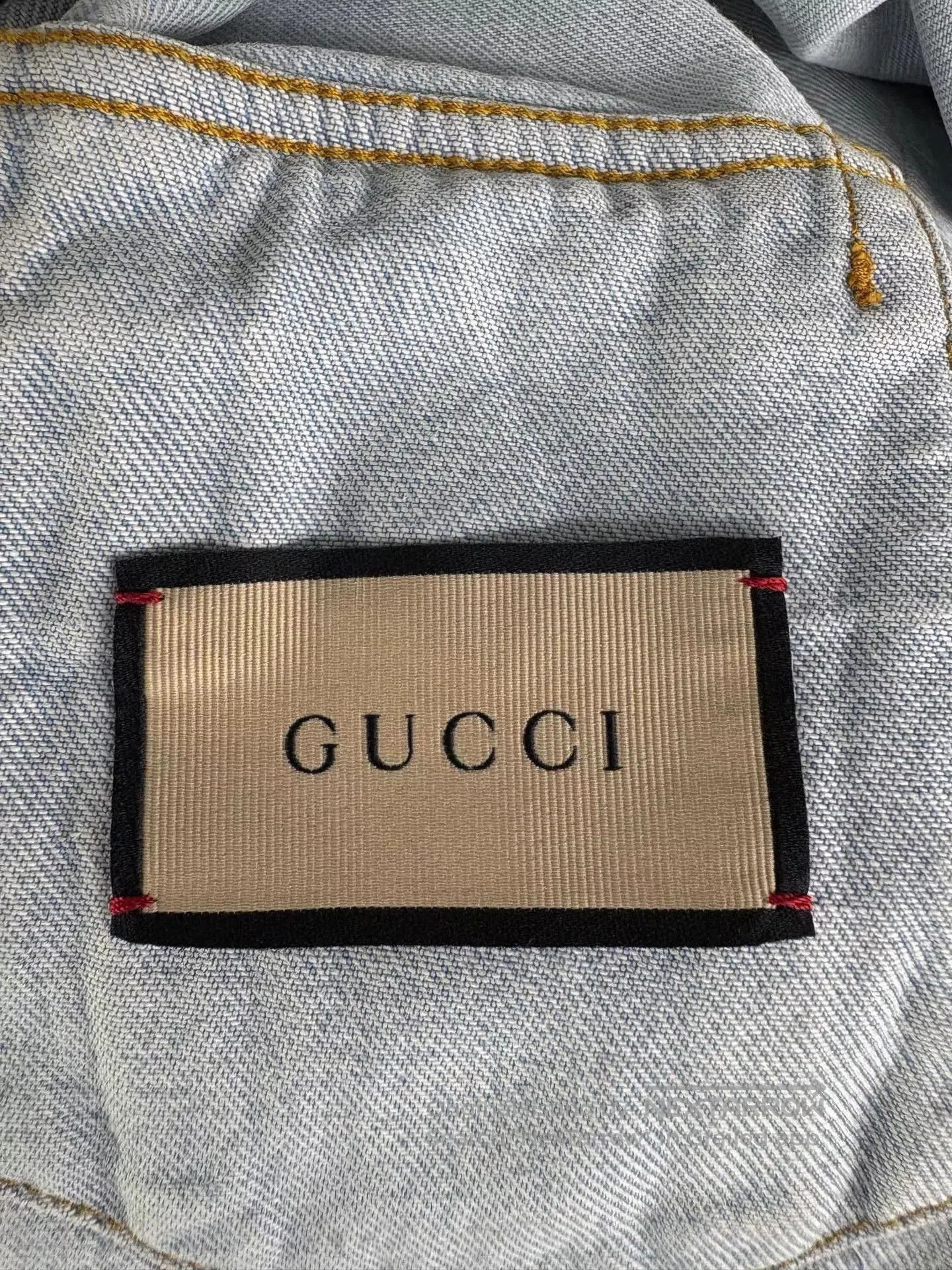 Gucci Blue Denim Vest with Embroidered Back Detail. Size US M / EU 48-50 / 2 - 5 Thumbnail