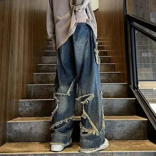 Jean Embroidered Baggy Wide Leg Denim Jeans Size US 28 / EU 44 - 8 Thumbnail