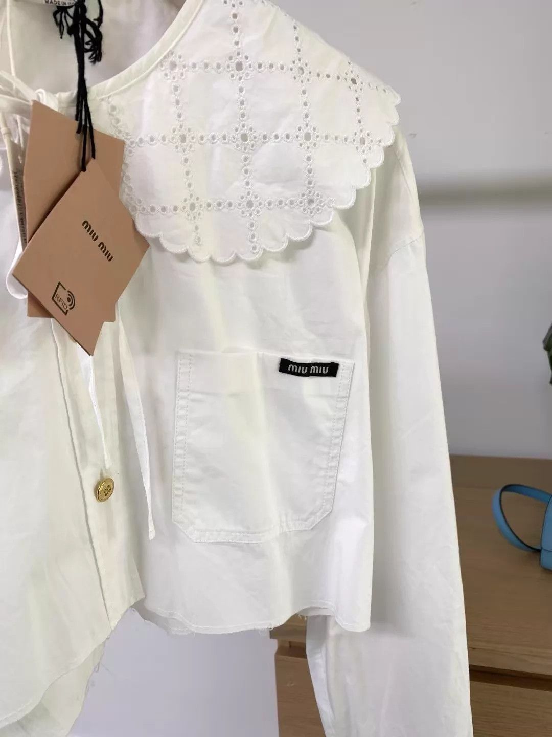 Miu Miu MIU MIU Doll Collar Star Long-Sleeve Shirt NWT40 Size S / US 4 / IT 40 - 3 Thumbnail