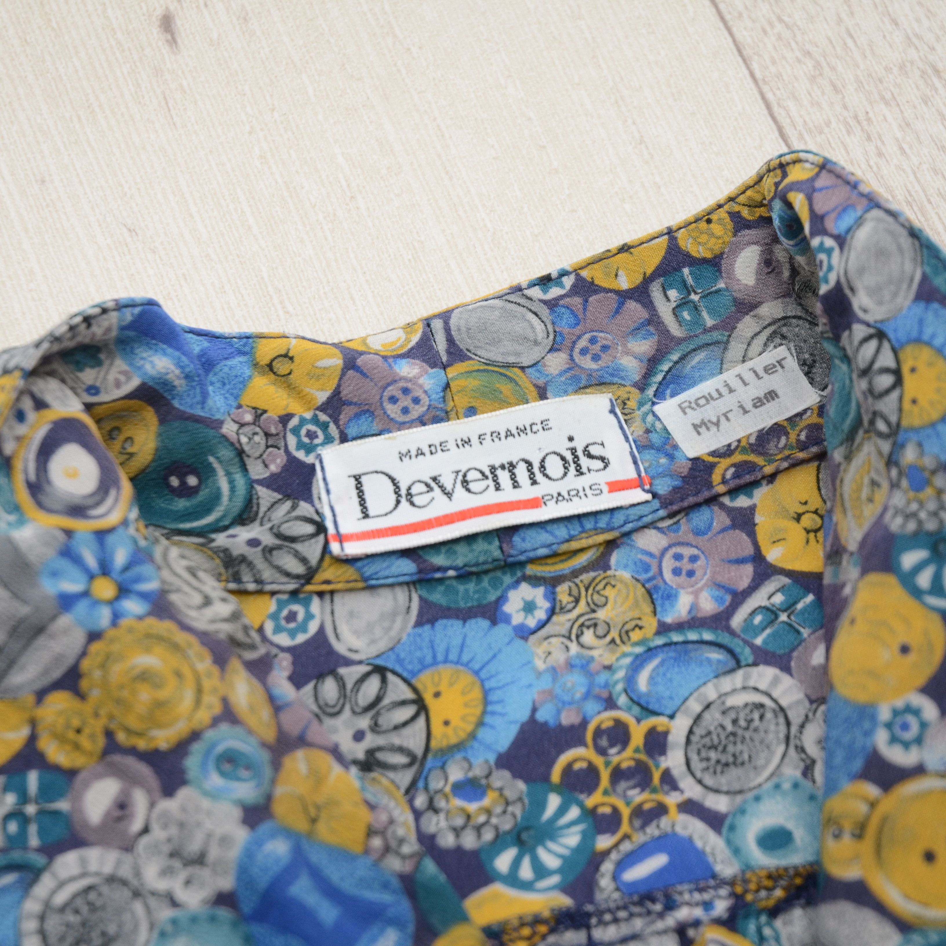 Designer × Vintage Vintage Devernois Paris Silk Dress Made in France US8 Floral Size M / US 6-8 / IT 42-44 - 12 Thumbnail