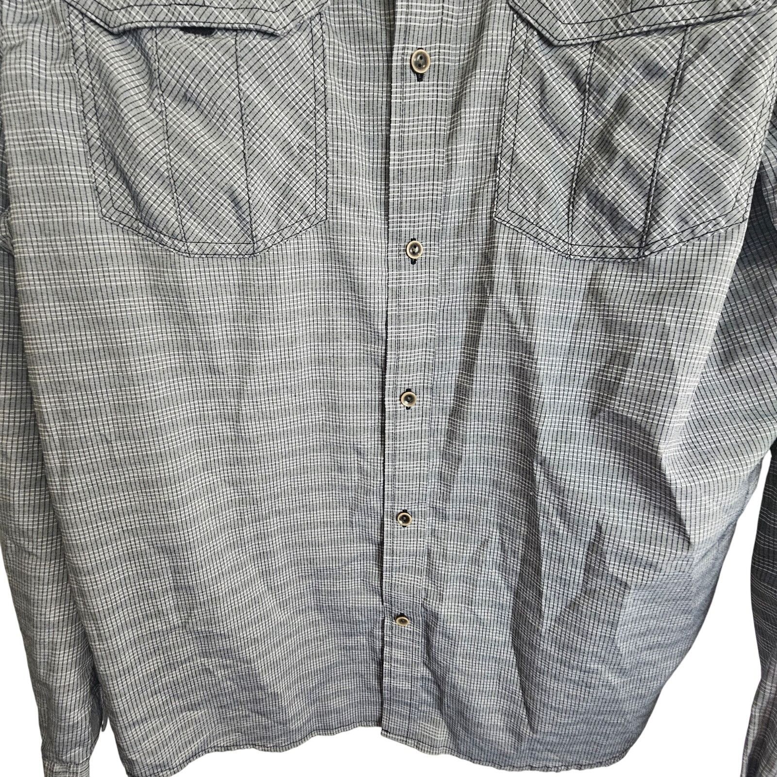 Prana Prana Mens Shirt Gray Outdoor Breathable Lightweight Check L Size US L / EU 52-54 / 3 - 3 Thumbnail