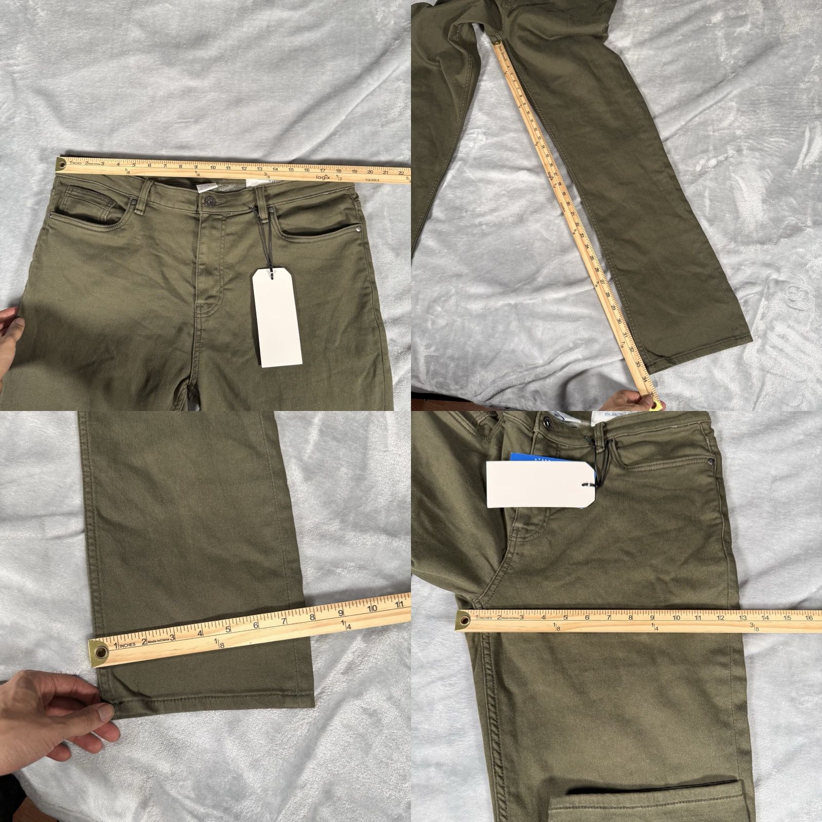 Olive The Perfect Jean NYC Jeans Slim 38x34 Mens Olive Green Stretch Canvas 5-Pocket Logo Button Zip Modern City Urban Size US 38 / EU 54 - 8 Thumbnail