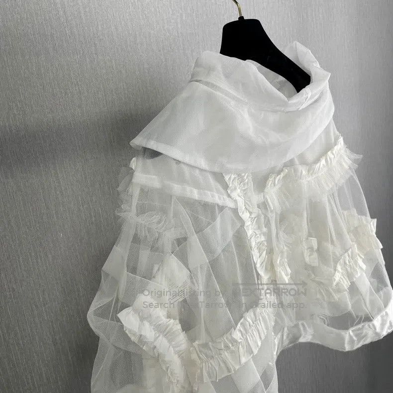 Comme des Garcons Comme Des Garcons White Lace Shawl Cloak Short Jacket Size M / US 6-8 / IT 42-44 - 6 Thumbnail