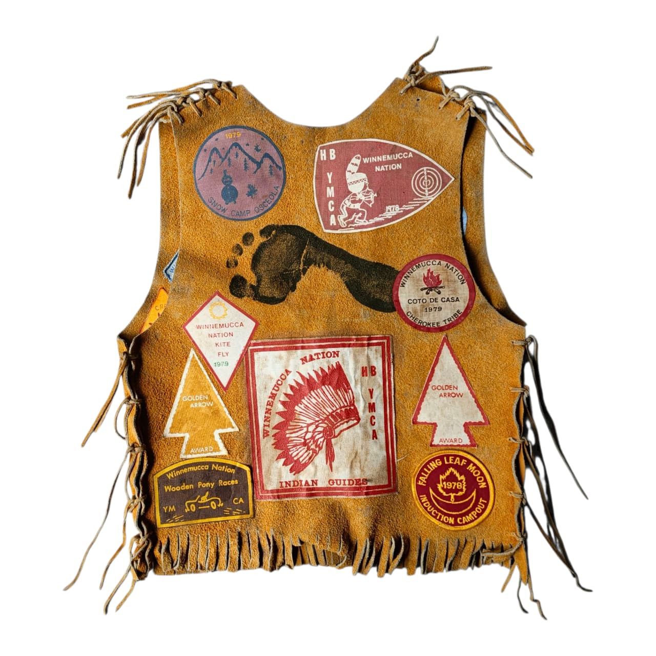 Vintage Vintage 70s RARE Indian Guide Suede Leather Vest YMCA Size US XS / EU 42 / 0 - 2 Thumbnail