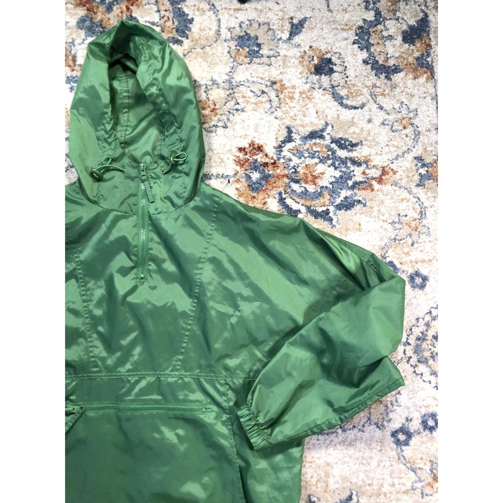 John Deere John Deere Jacket Mens M Green Hooded 1/4 Zip Windbreaker Anorak Airlight Pockets Zip Front Kangaroo Pocket Casual Outdoor Size US M / EU 48-50 / 2 - 4 Thumbnail