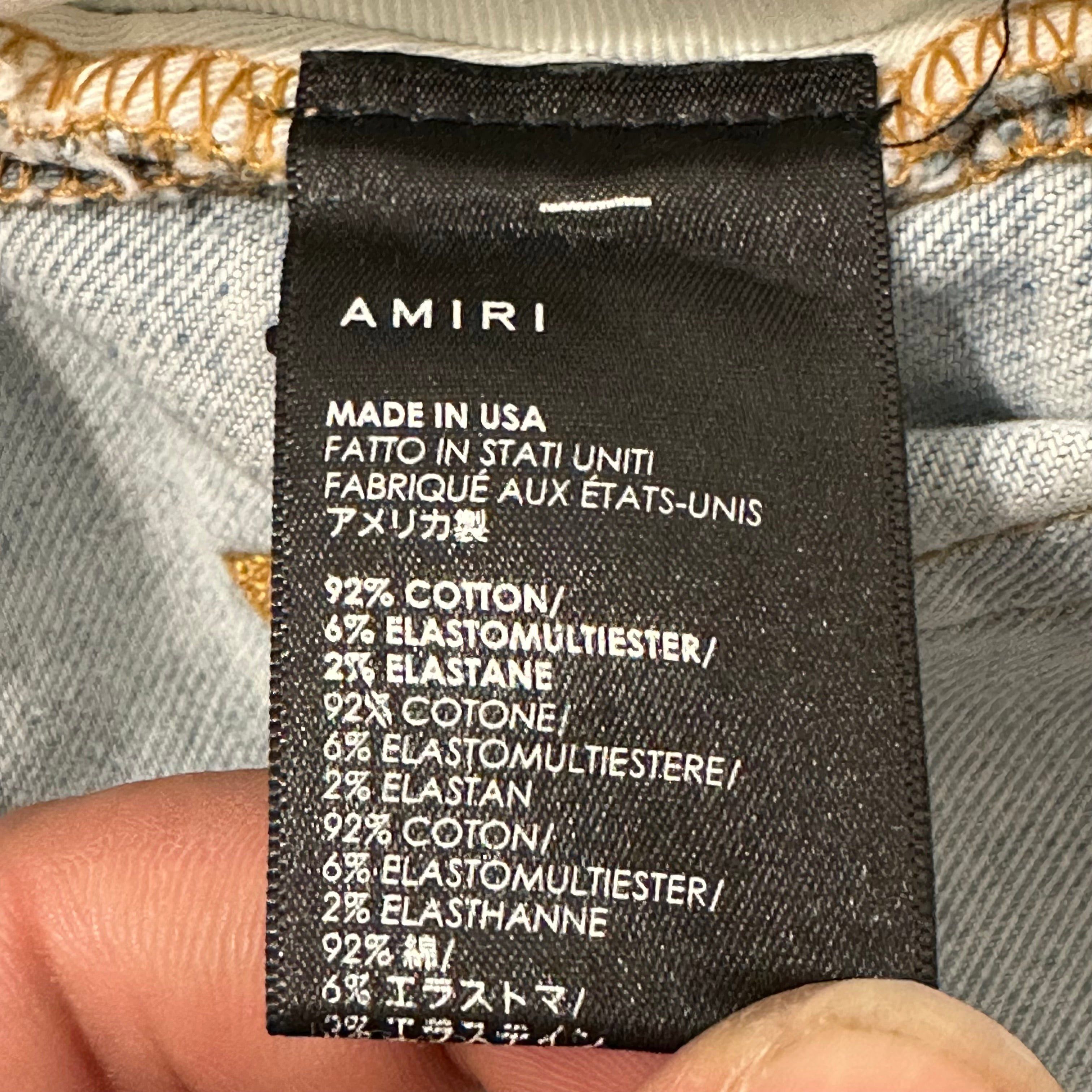 Amiri Amiri Knee Rip Plain Lightwash Blue Denim Jeans Sz 32 Size US 32 / EU 48 - 6 Thumbnail